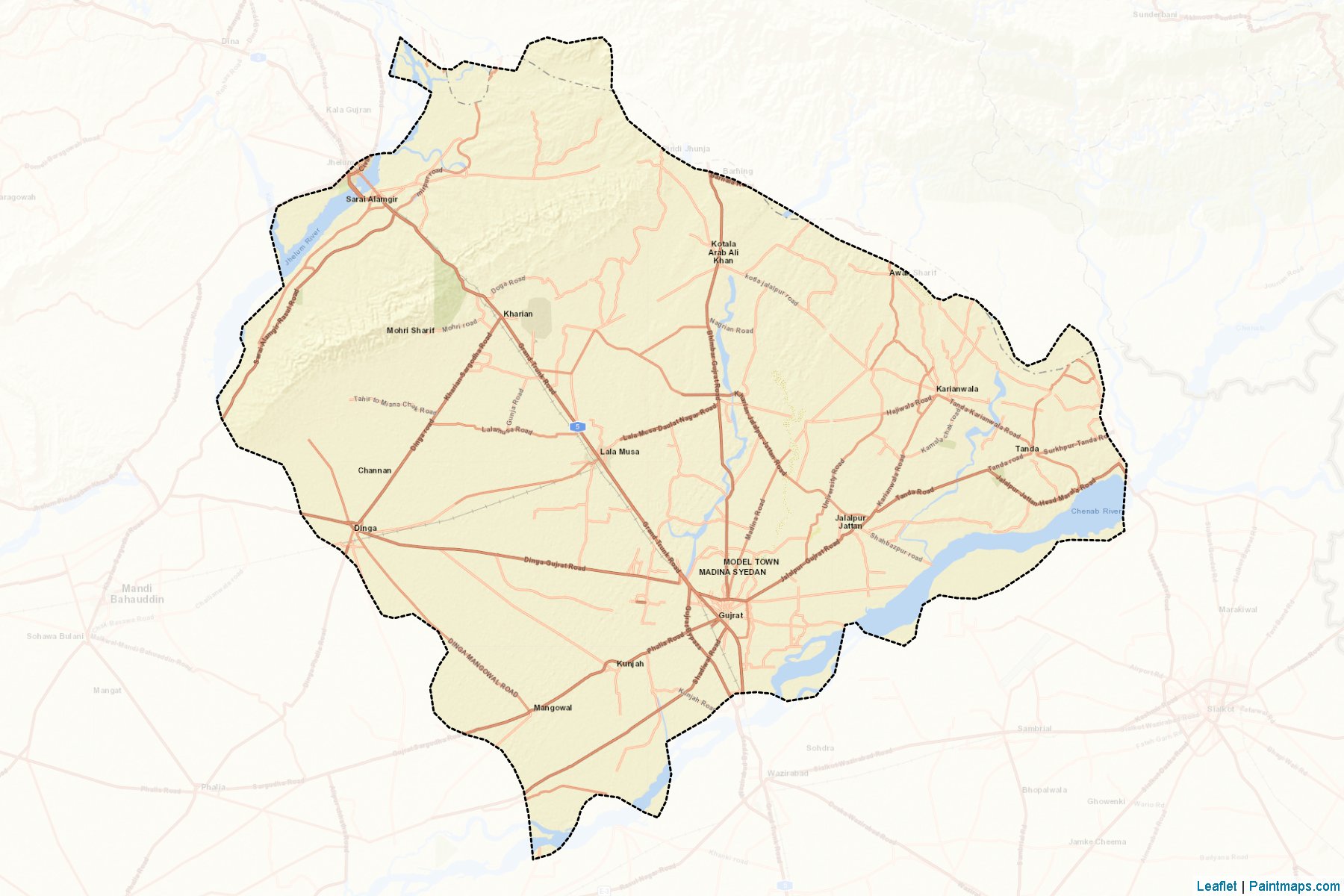 Gujrat (Punjab) Map Cropping Samples-2