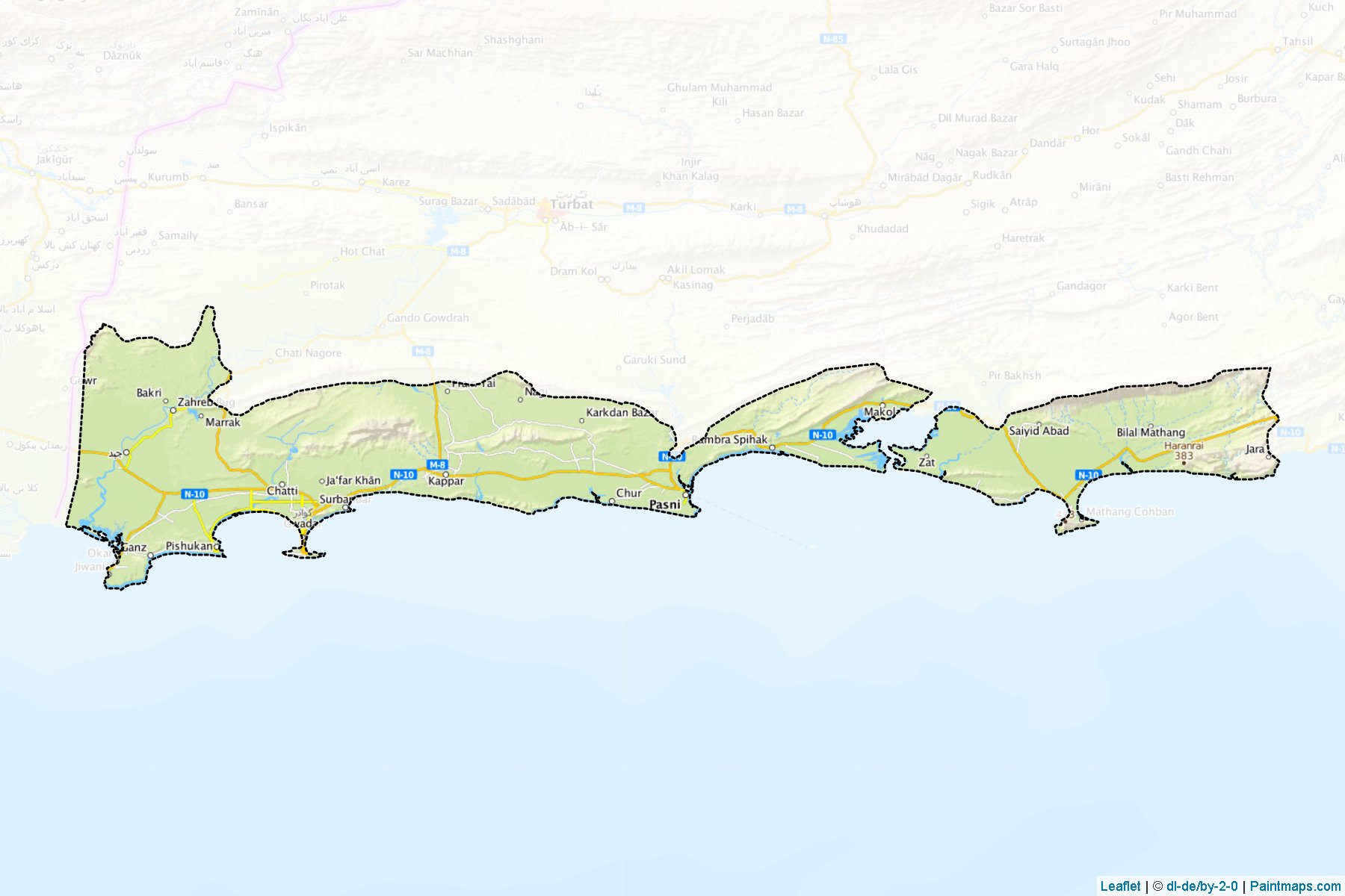 Muestras de recorte de mapas Gwadar (Balochistan)-1