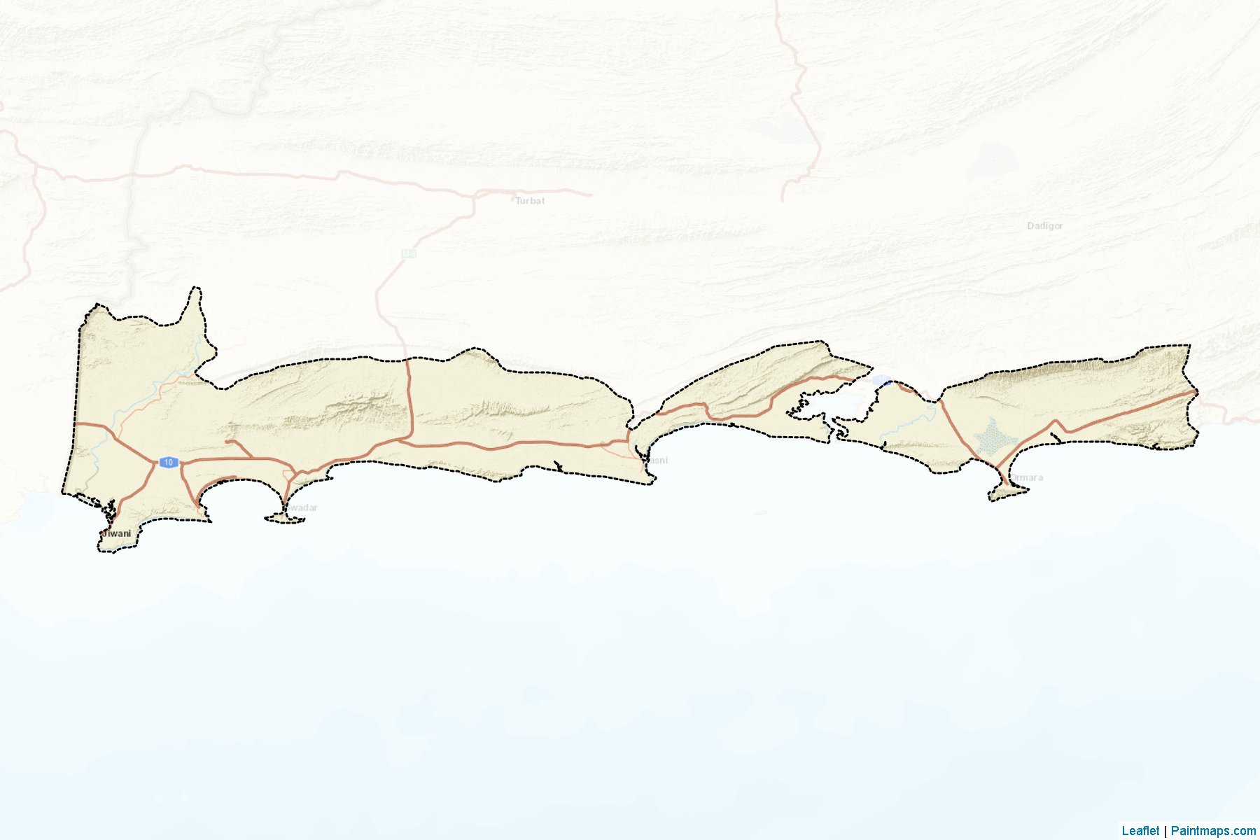 Muestras de recorte de mapas Gwadar (Balochistan)-2