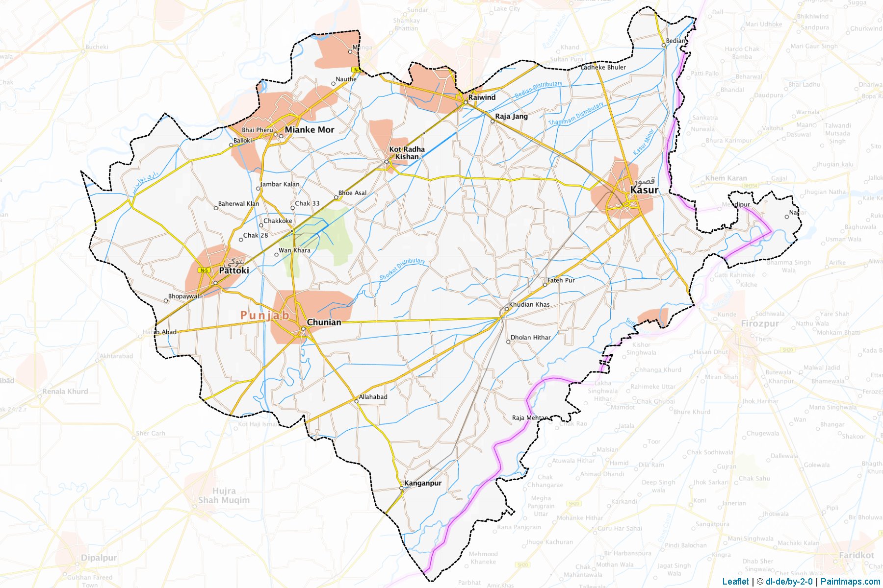 Kasur (Punjab) Map Cropping Samples-1