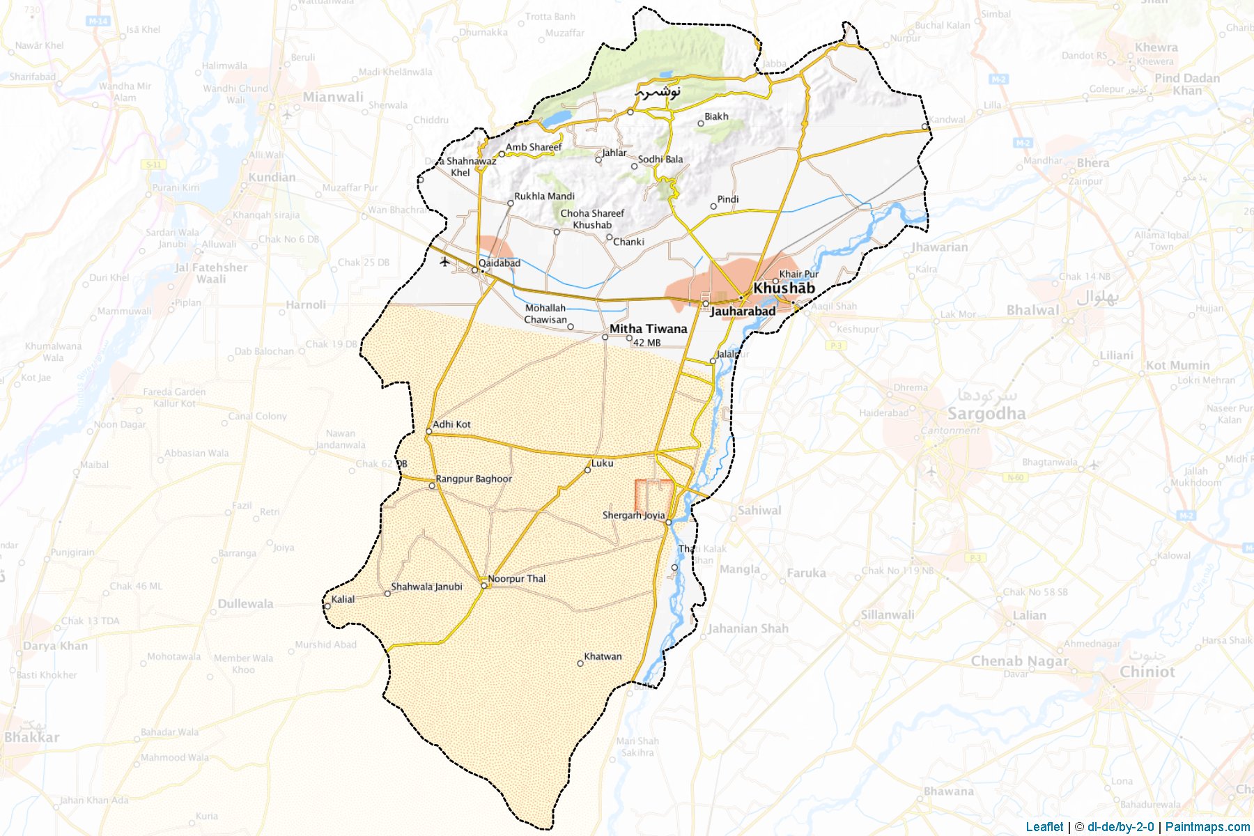 Muestras de recorte de mapas Khushab (Punjab)-1