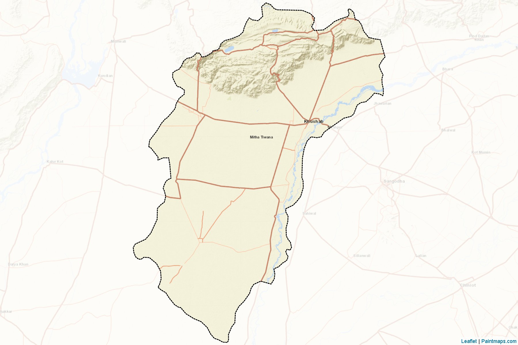 Muestras de recorte de mapas Khushab (Punjab)-2