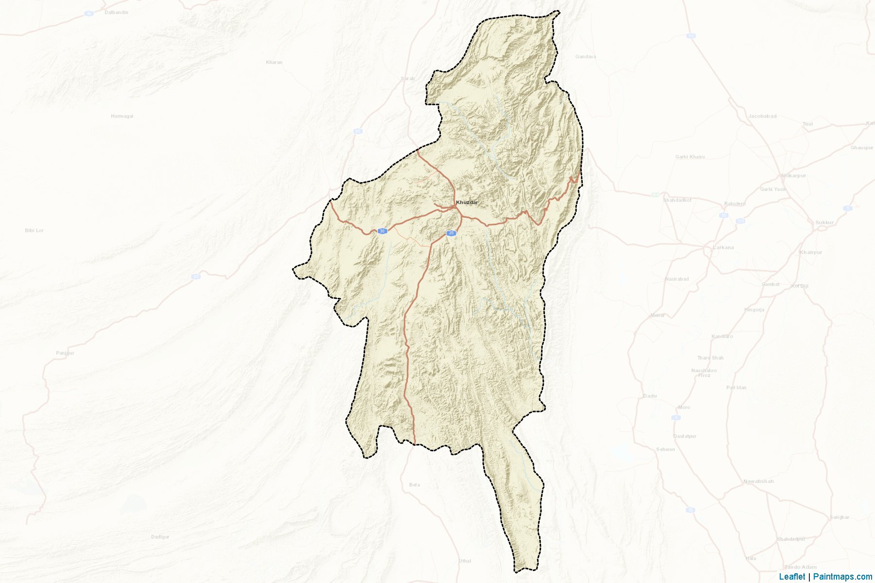 Muestras de recorte de mapas Khuzdar (Balochistan)-2