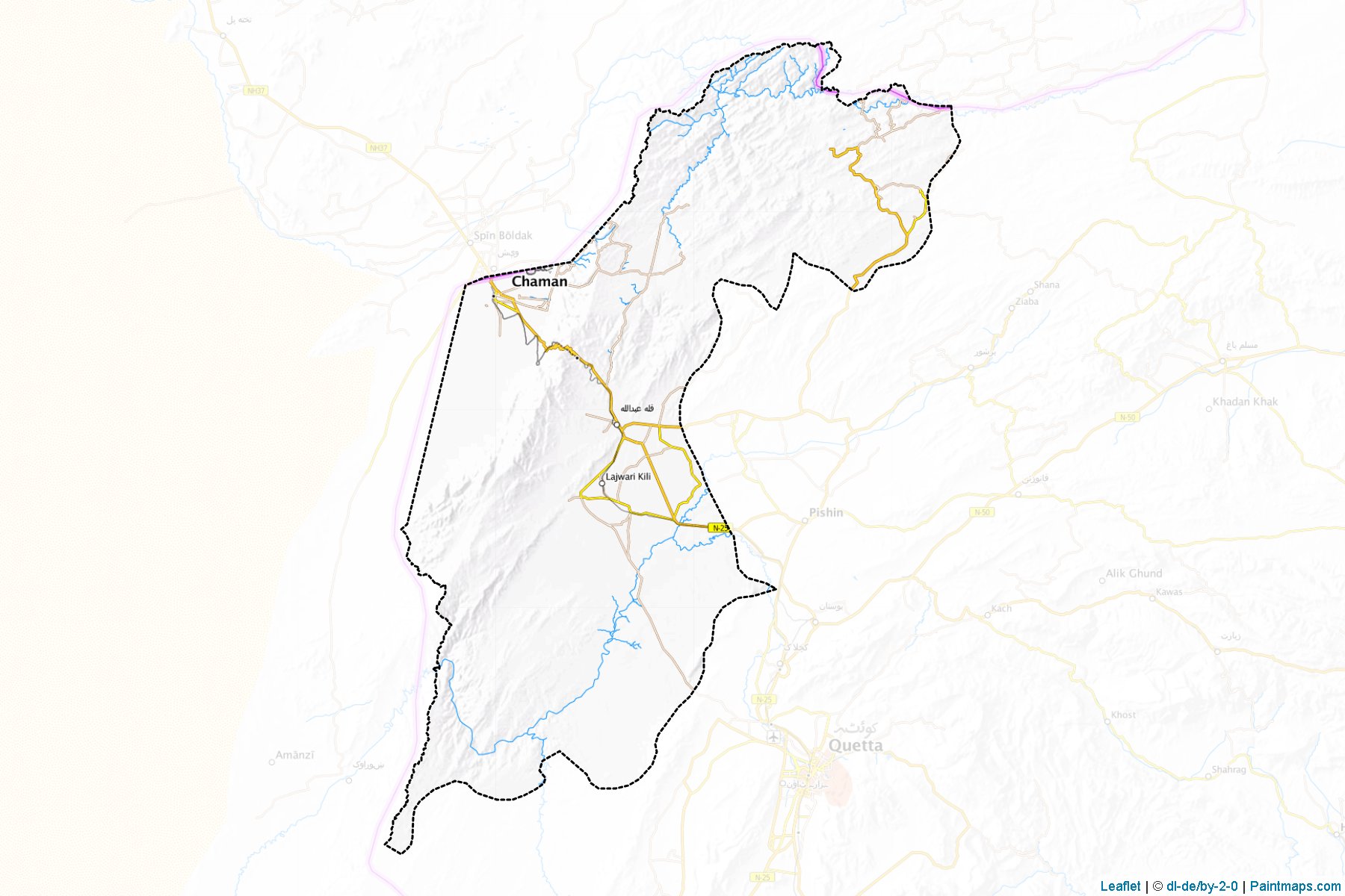 Muestras de recorte de mapas Killa Abdullah (Balochistan)-1