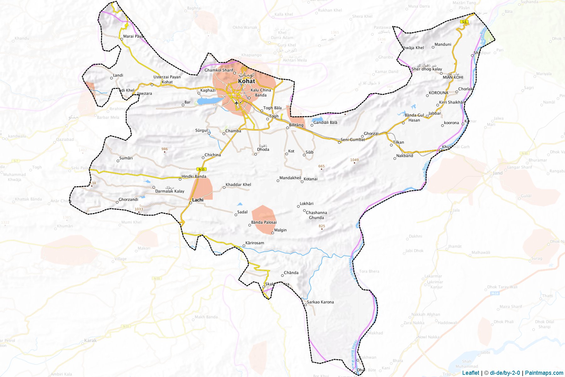 Kohat (Khyber Pakhtunkhwa) Map Cropping Samples-1