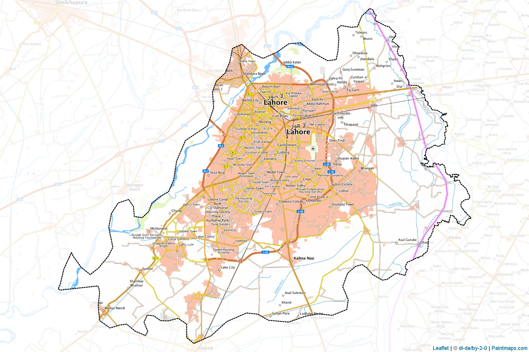 Lahore (Punjab) Map Cropping Samples-1