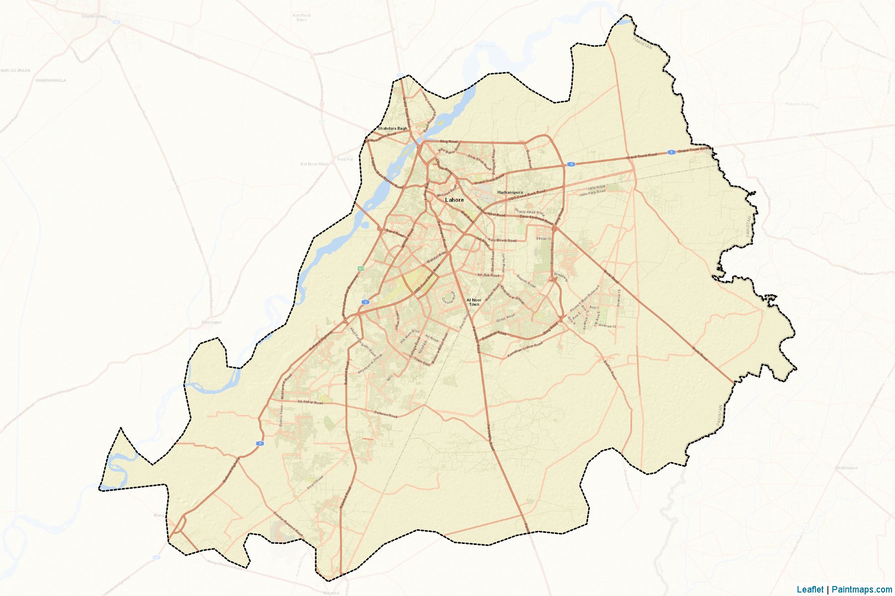 Lahore (Punjab) Map Cropping Samples-2