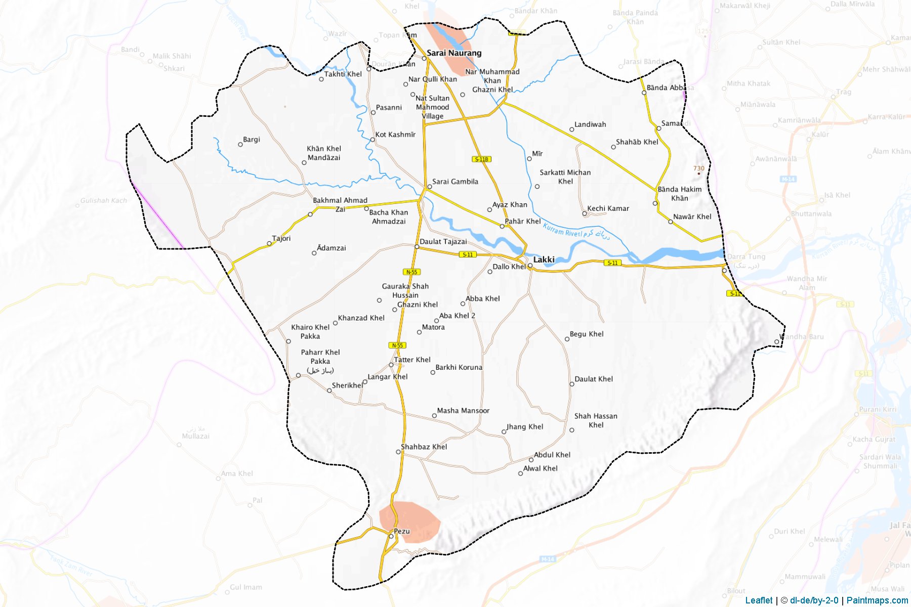 Muestras de recorte de mapas Lakki Marwat (Khyber Pakhtunkhwa)-1