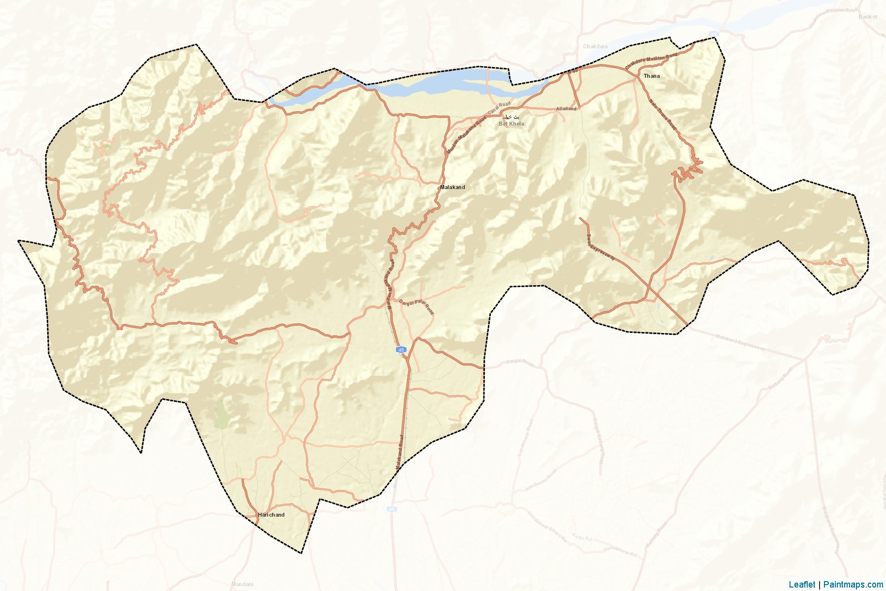 Malakand PA (Kuzeybatı Sınır Eyaleti) Haritası Örnekleri-2