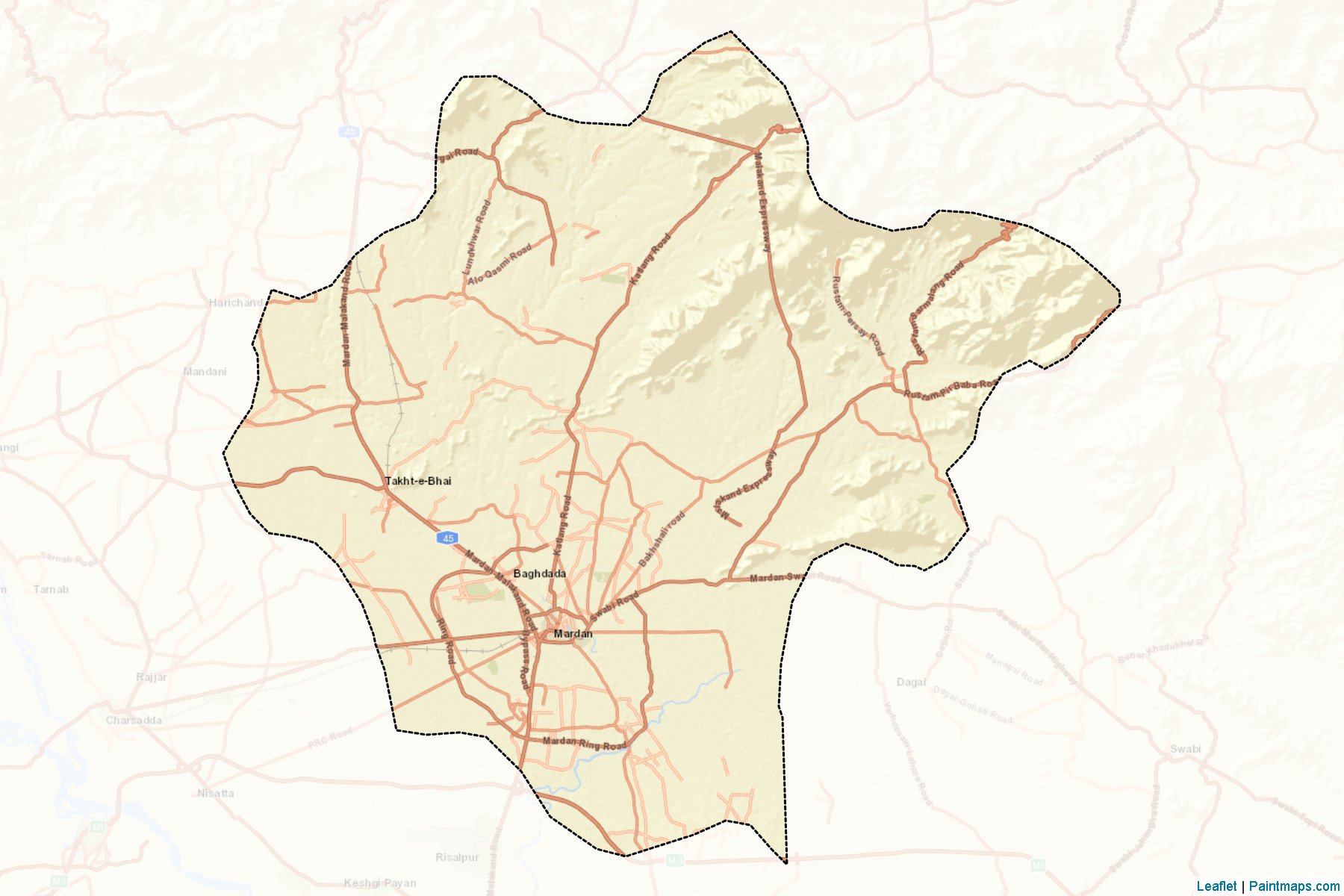 Mardan (Khyber Pakhtunkhwa) Map Cropping Samples-2