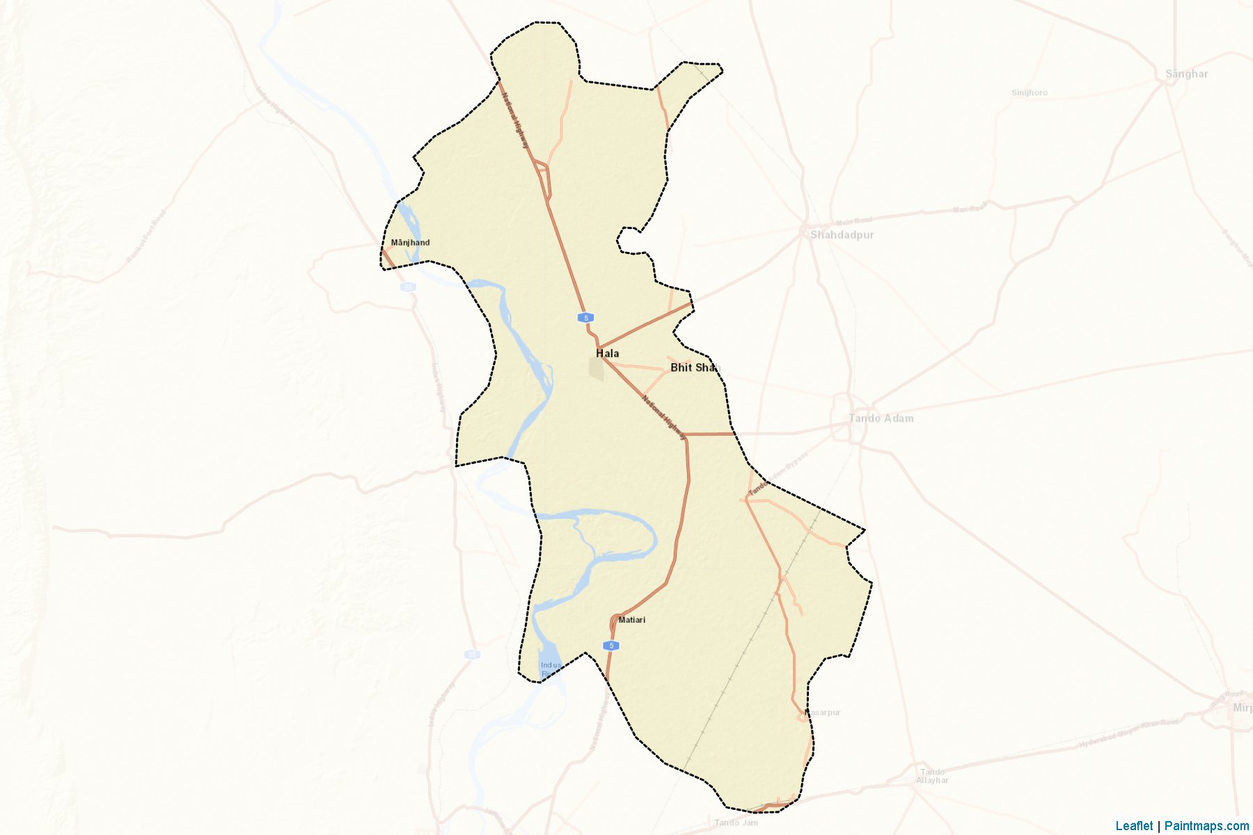 Muestras de recorte de mapas Matiari (Sindh)-2