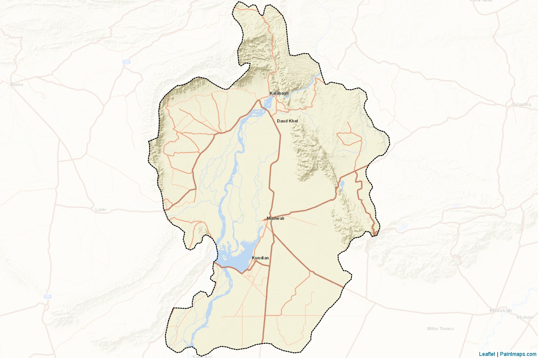 Muestras de recorte de mapas Mianwali (Punjab)-2