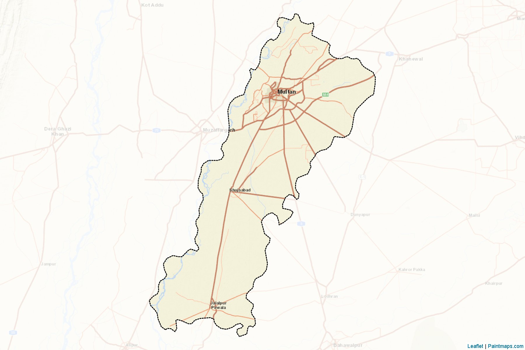 Muestras de recorte de mapas Multan (Punjab)-2