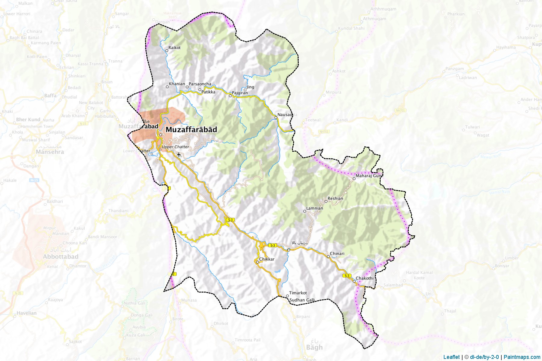 Muzaffarabad (Azad Kashmir) Map Cropping Samples-1