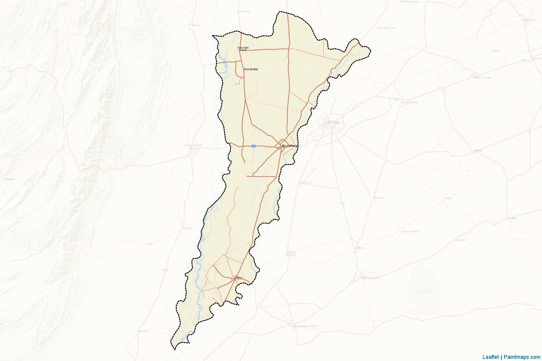 Muzaffargarh (Punjab) Map Cropping Samples-2