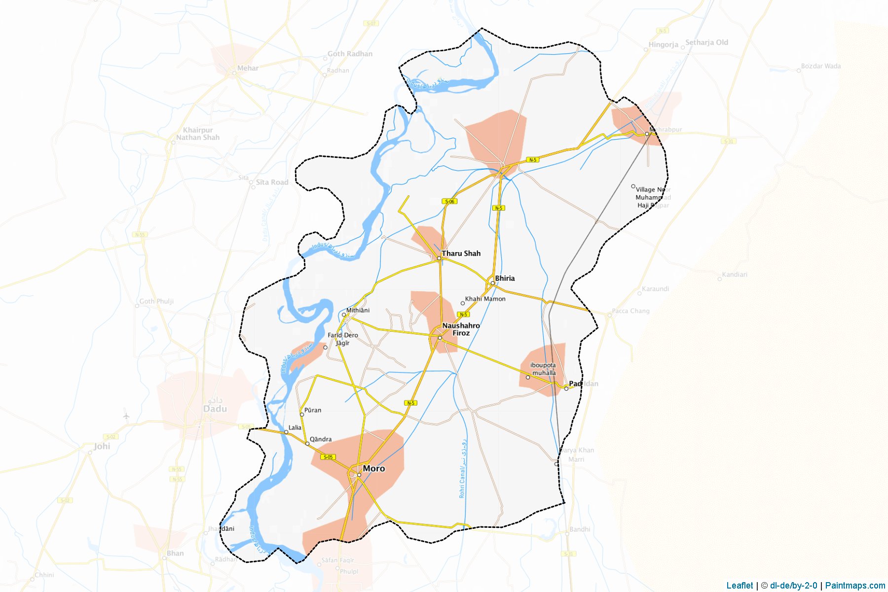 Muestras de recorte de mapas Naushahro Feroze (Sindh)-1