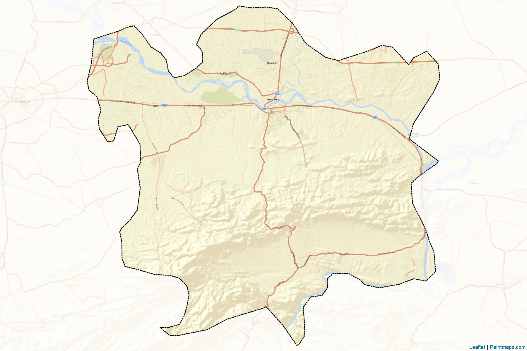 Nowshera (Khyber Pakhtunkhwa) Map Cropping Samples-2