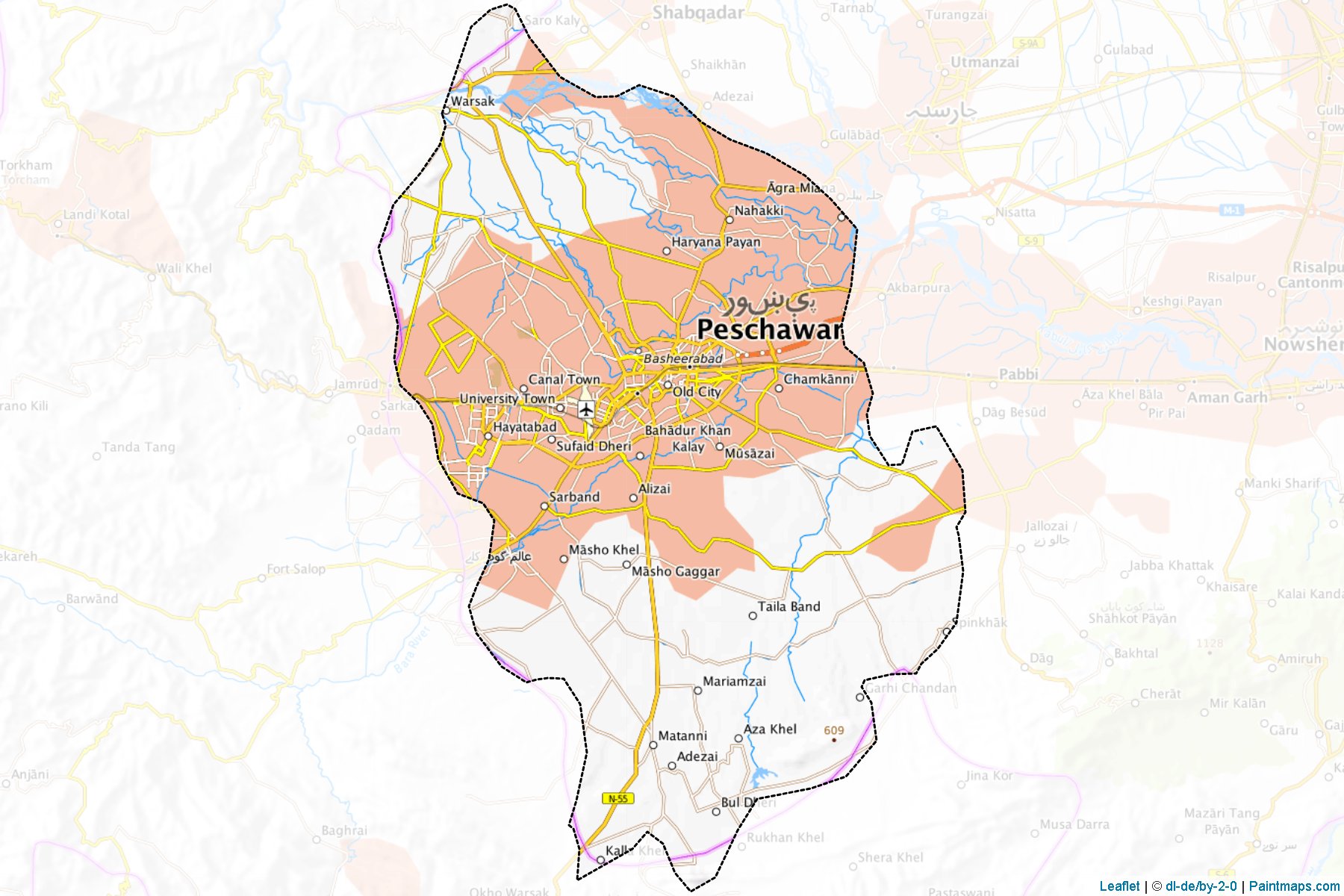 Peshawar (Kuzeybatı Sınır Eyaleti) Haritası Örnekleri-1