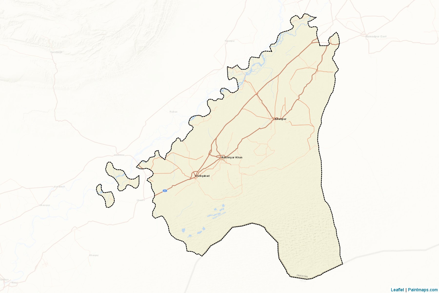 Rahim Yar Khan (Pencap Eyaleti) Haritası Örnekleri-2