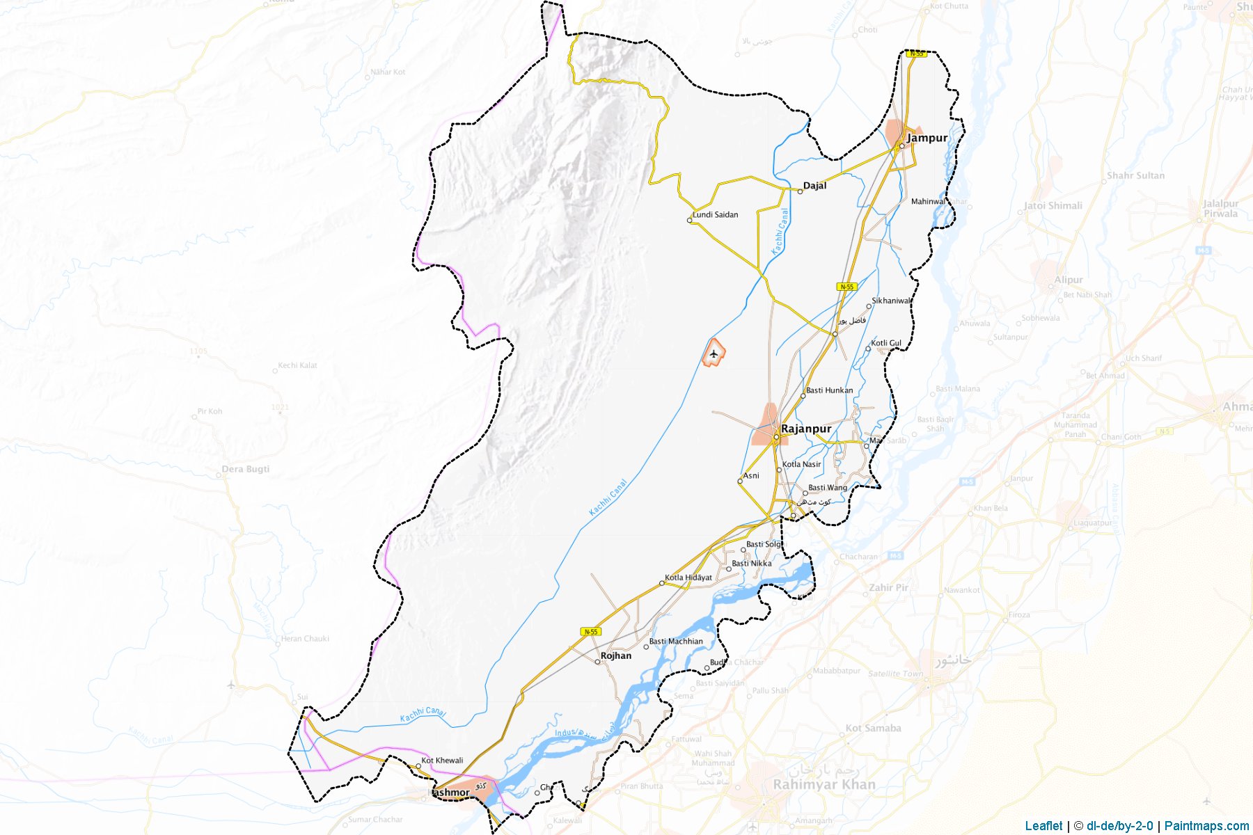 Muestras de recorte de mapas Rajanpur (Punjab)-1