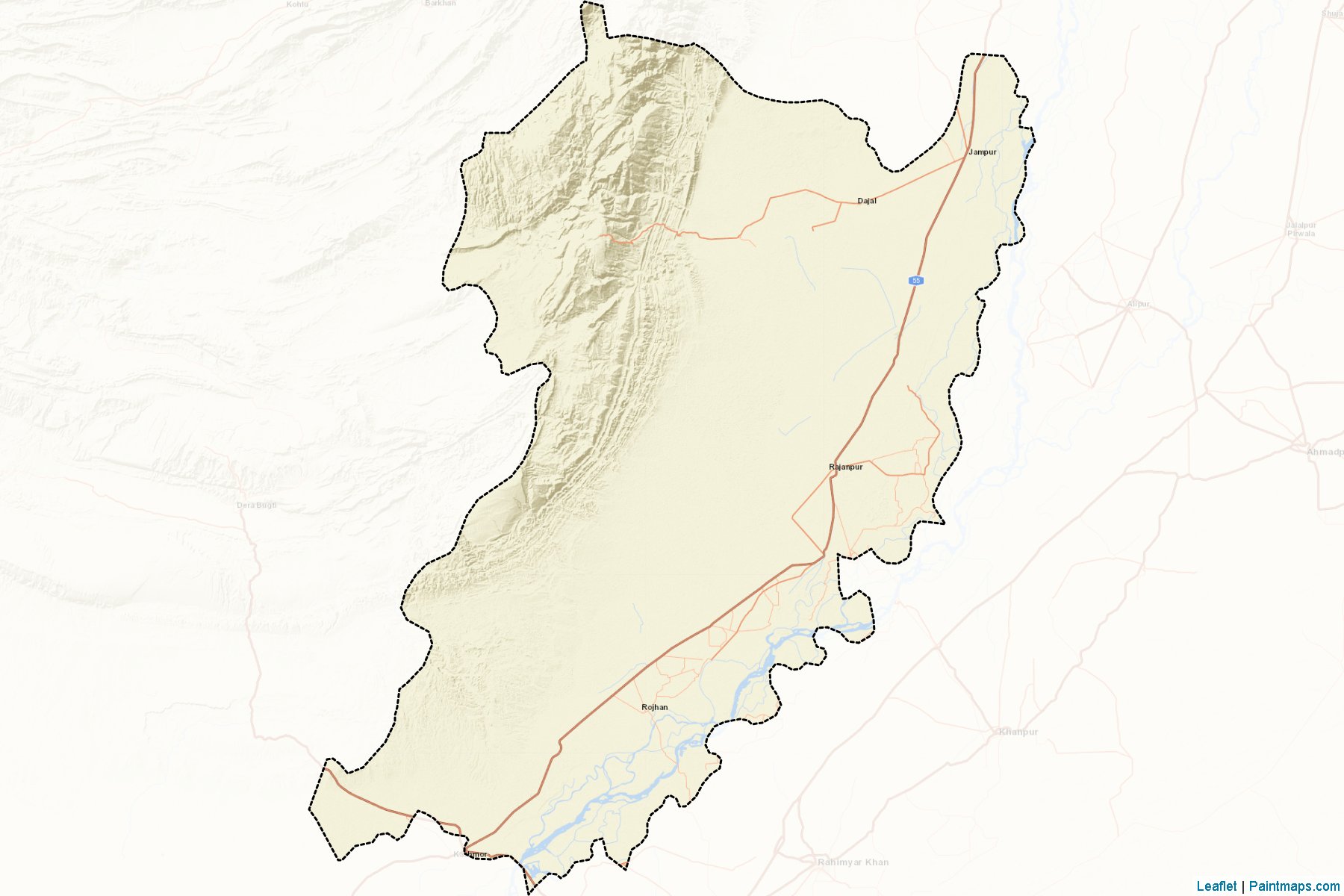 Muestras de recorte de mapas Rajanpur (Punjab)-2