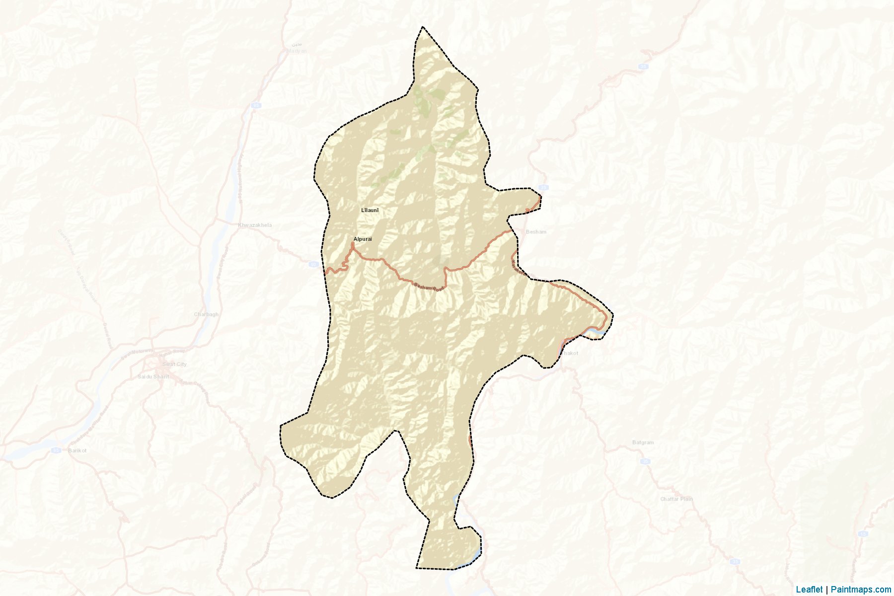 Shangla (Kuzeybatı Sınır Eyaleti) Haritası Örnekleri-2