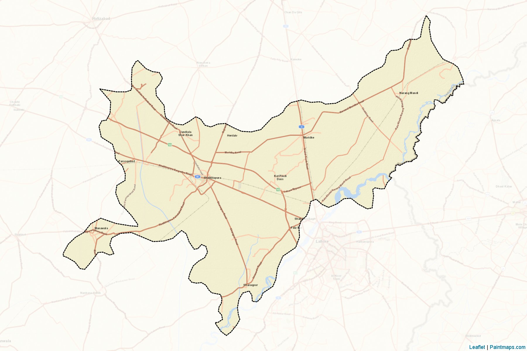 Muestras de recorte de mapas Sheikhupura (Punjab)-2