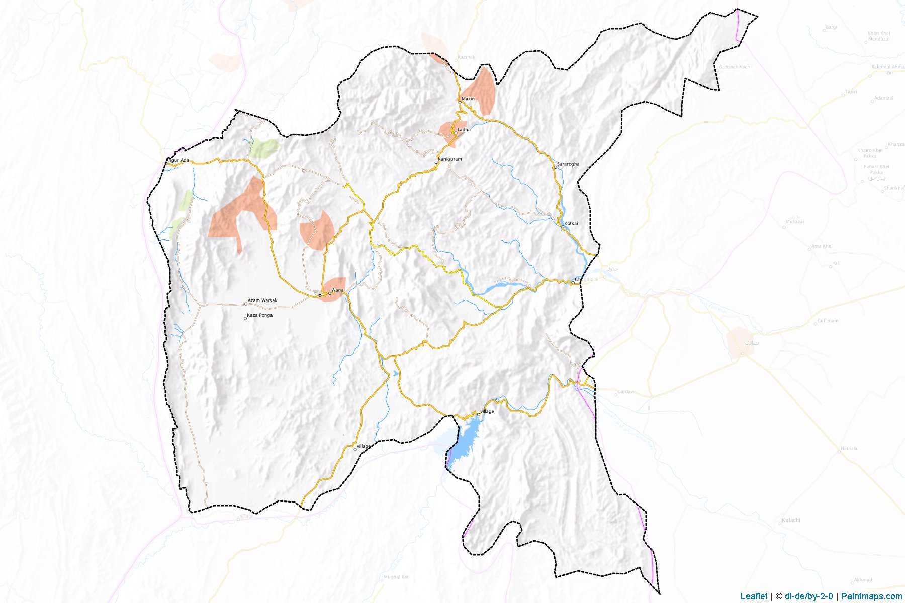 South Waziristan (Khyber Pakhtunkhwa) Map Cropping Samples-1