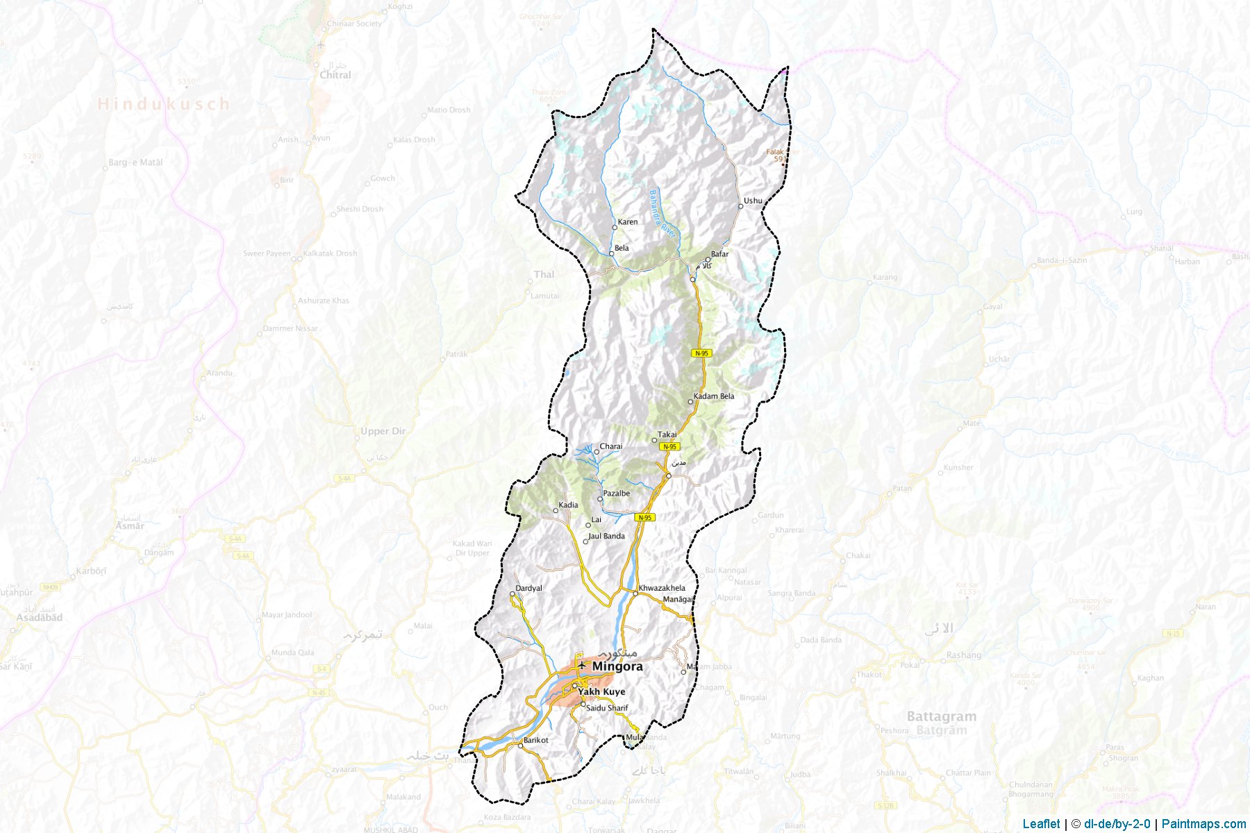 Muestras de recorte de mapas Swat (Khyber Pakhtunkhwa)-1