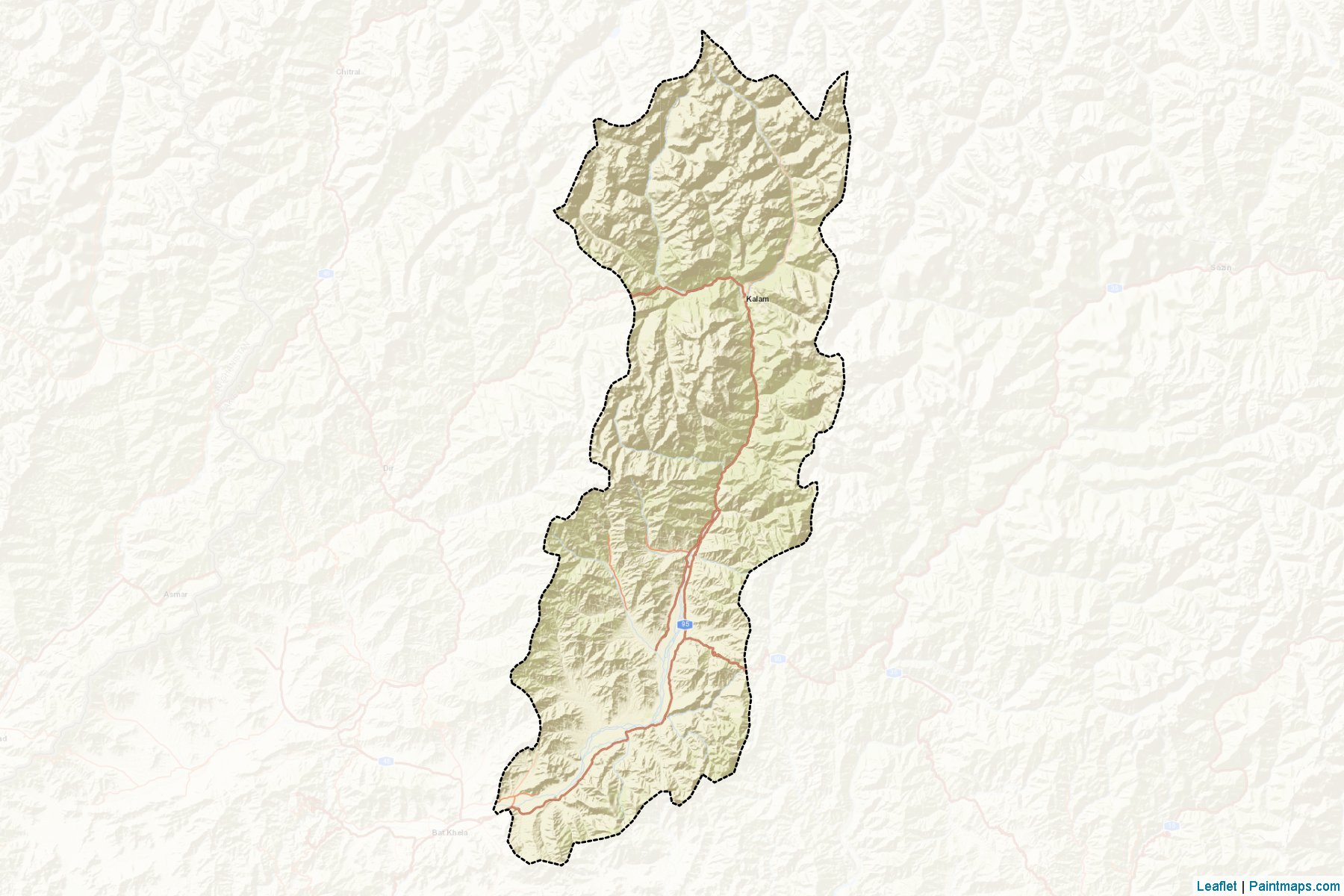 Muestras de recorte de mapas Swat (Khyber Pakhtunkhwa)-2