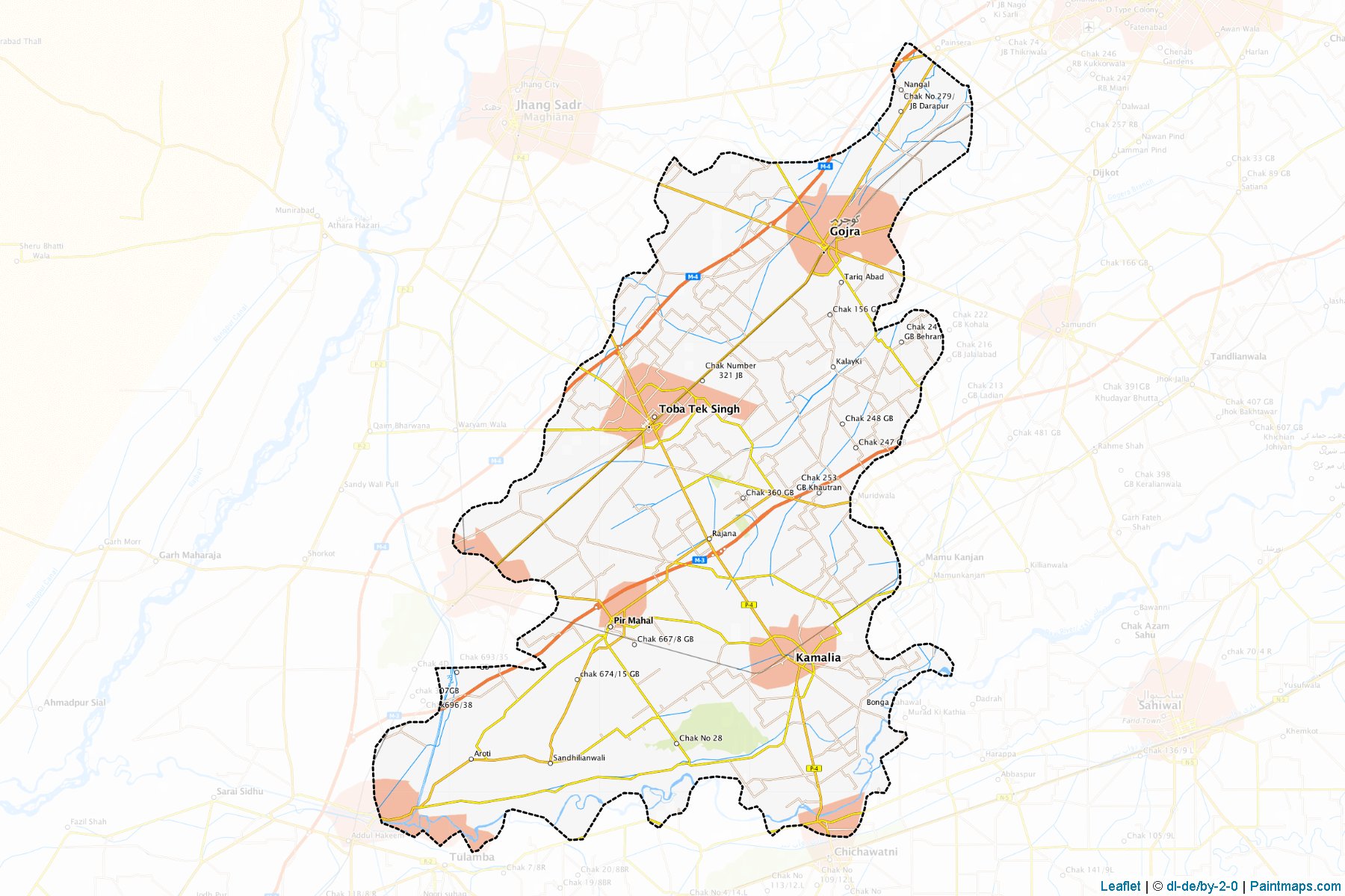 Make printable Toba Tek Singh maps with border masking (cropping) using ...