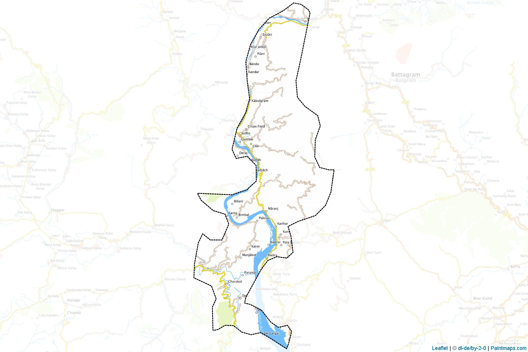 Muestras de recorte de mapas Tor Ghar (Khyber Pakhtunkhwa)-1