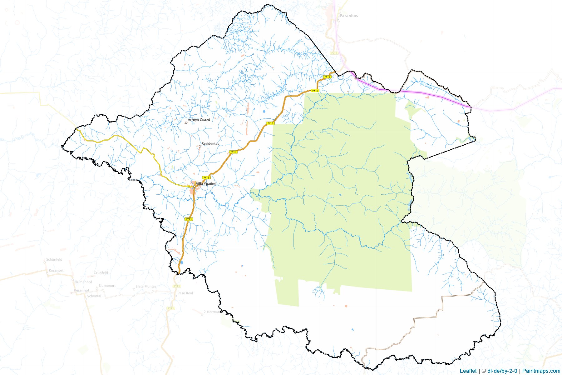 Muestras de recorte de mapas Villa YgatimÍ (Canindeyú)-1