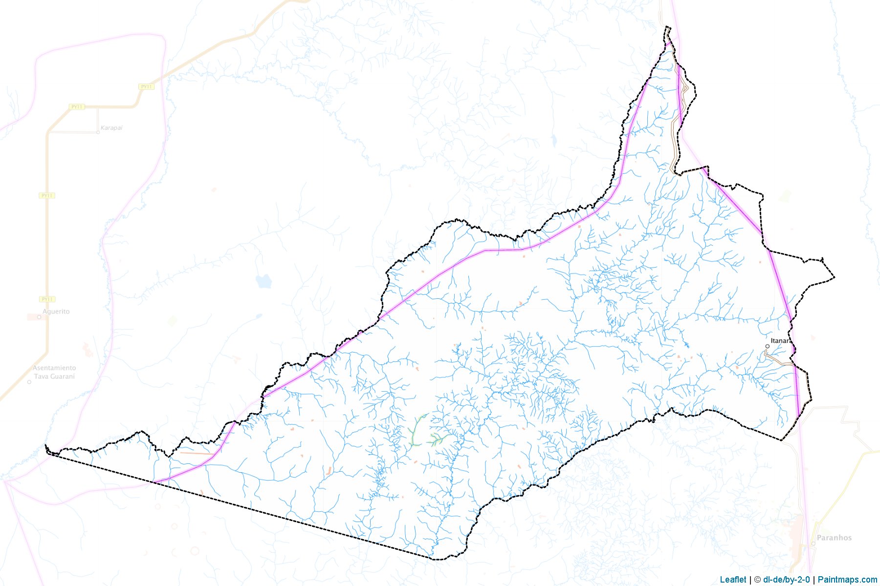 Muestras de recorte de mapas Itanara (Canindeyú)-1