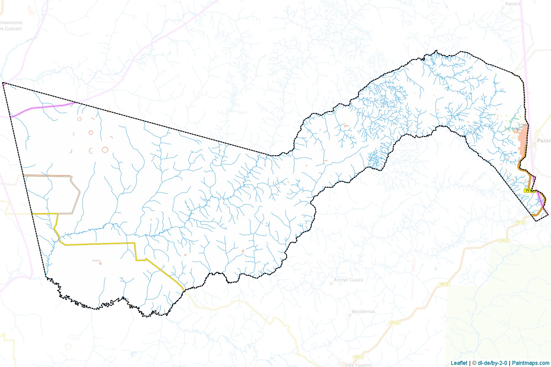 Muestras de recorte de mapas Ype Jhu (Canindeyú)-1