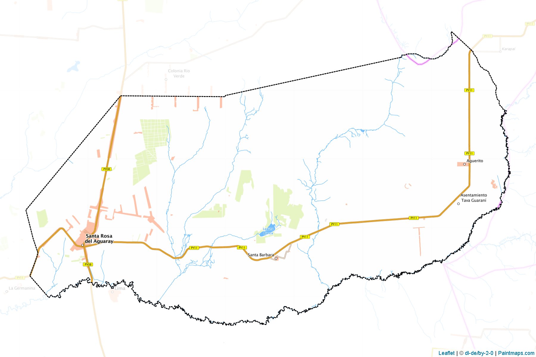 Muestras de recorte de mapas Santa Rosa Del Aguaray (San Pedro)-1