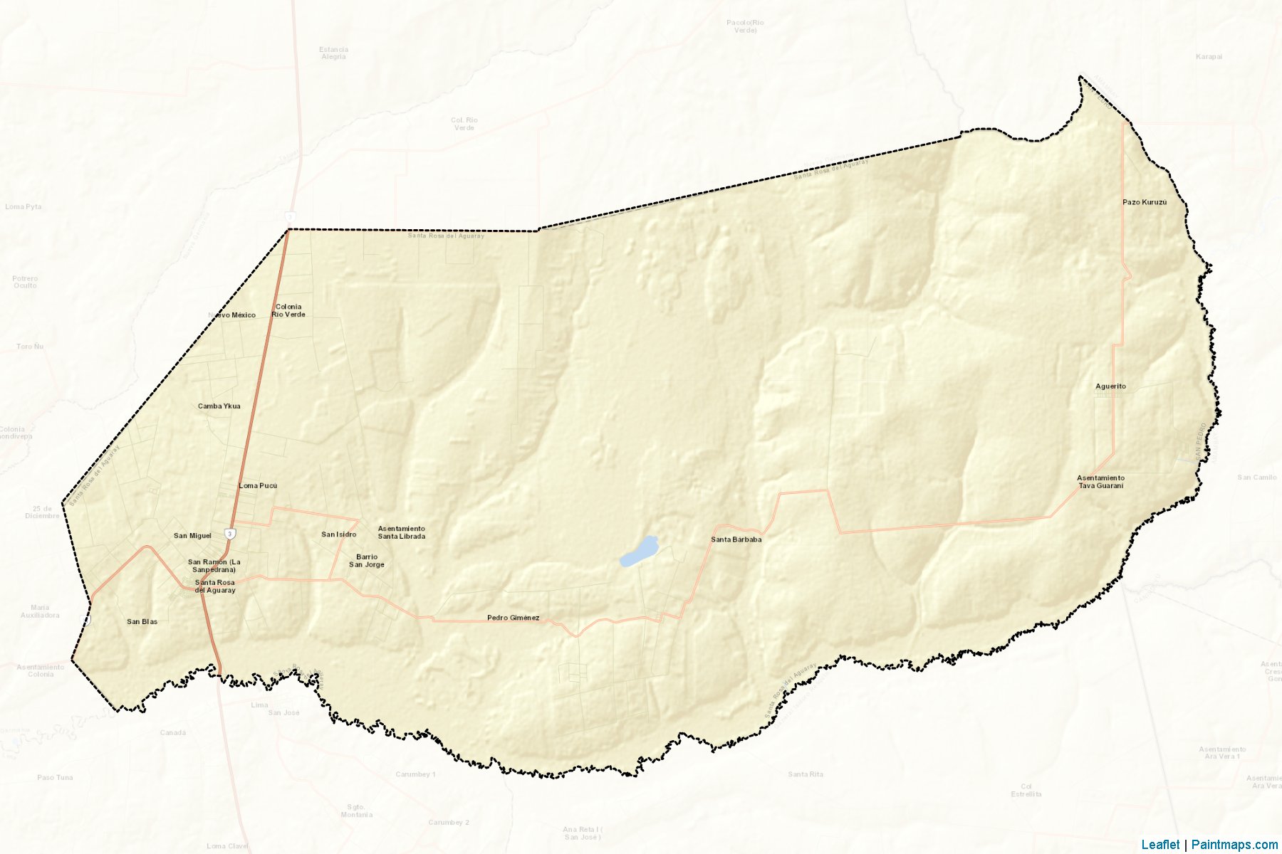 Muestras de recorte de mapas Santa Rosa Del Aguaray (San Pedro)-2