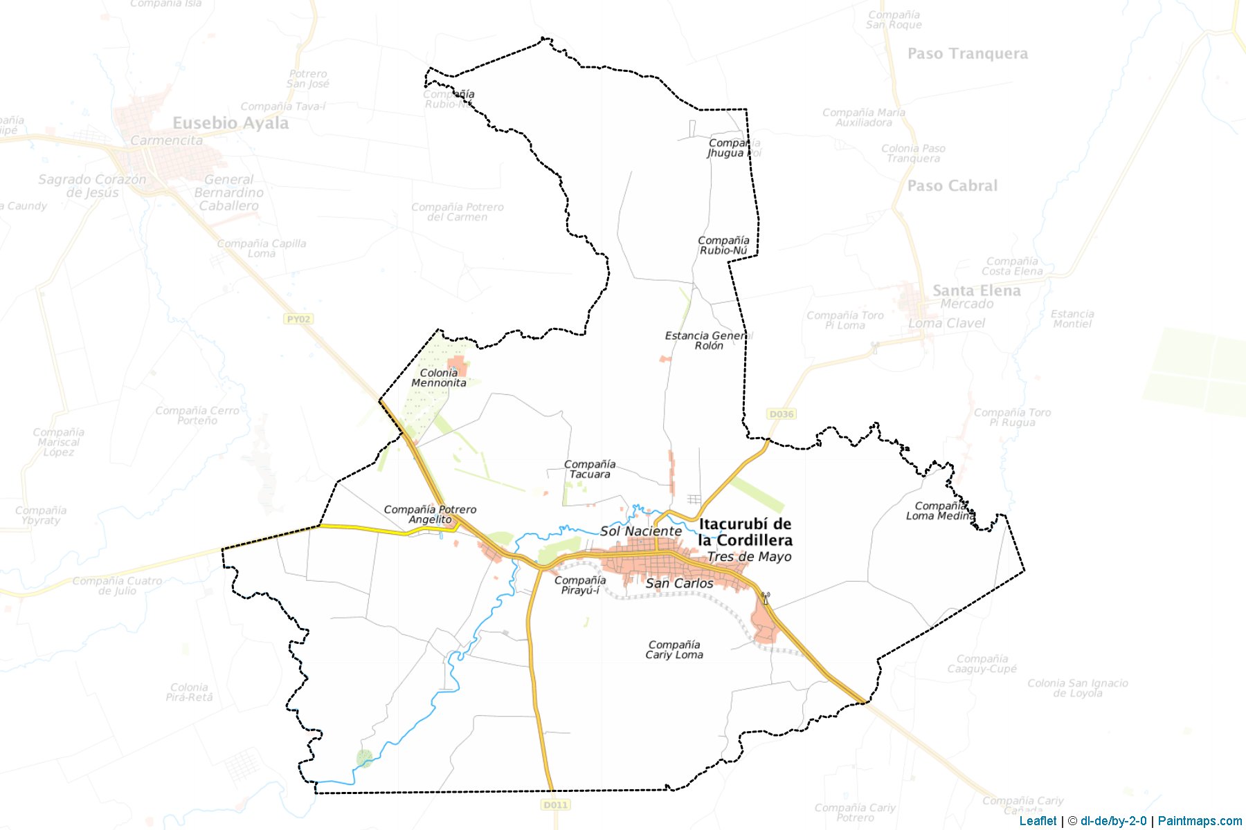 Itacurubí de la Cordillera (Cordillera) Map Cropping Samples-1