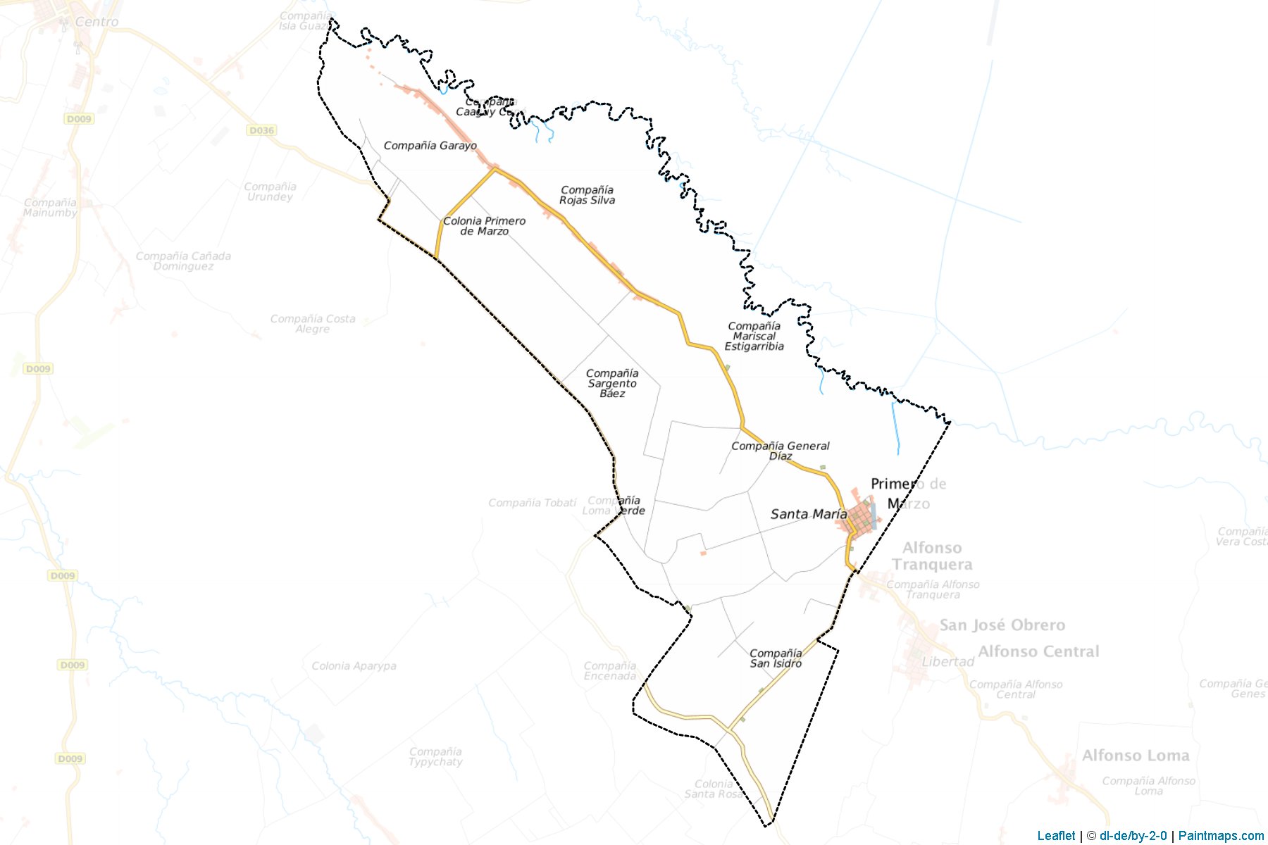 Muestras de recorte de mapas Primero De Marzo (Cordillera)-1