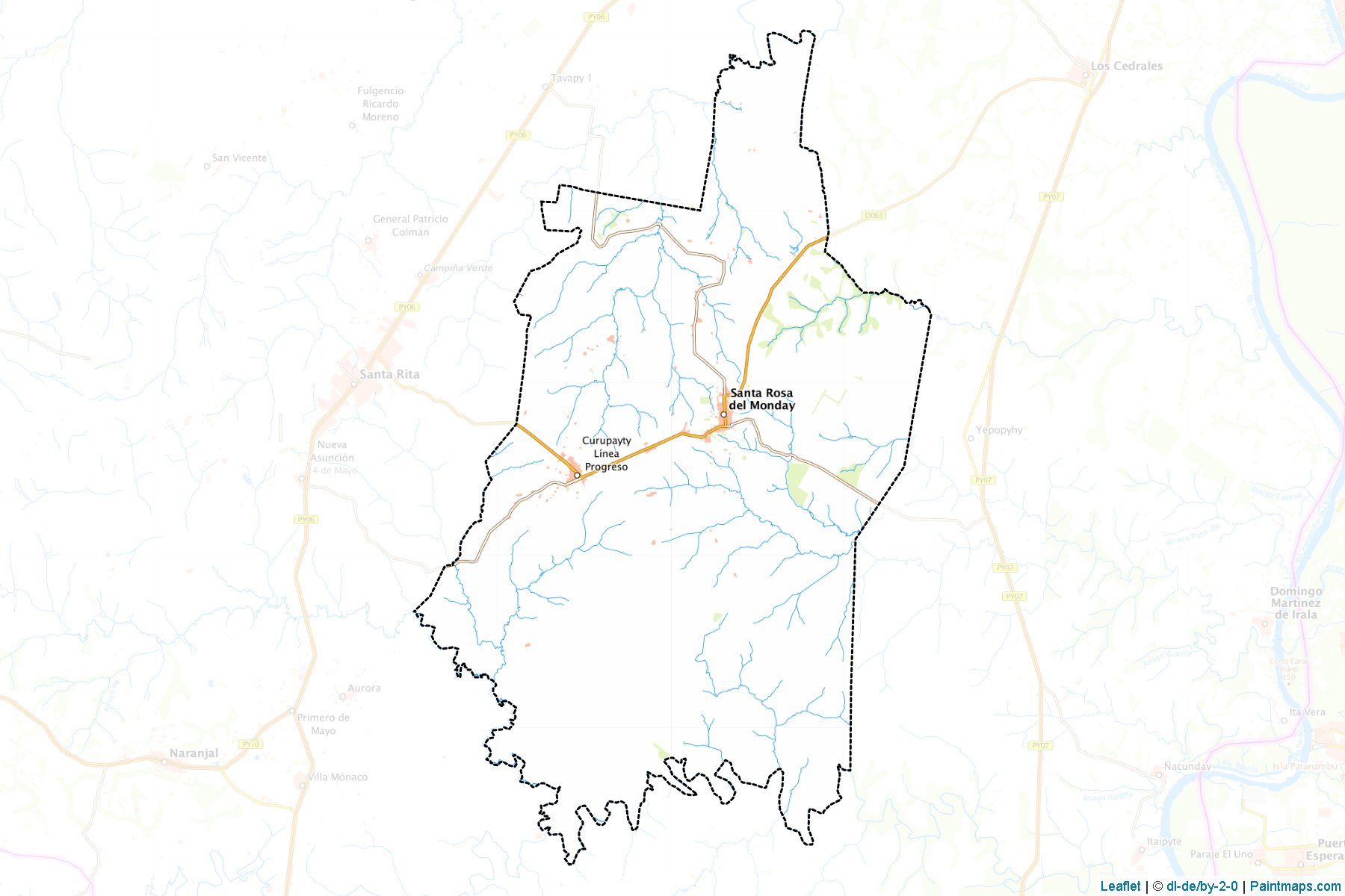 Muestras de recorte de mapas Santa Rosa Del Monday (Alto Paraná)-1