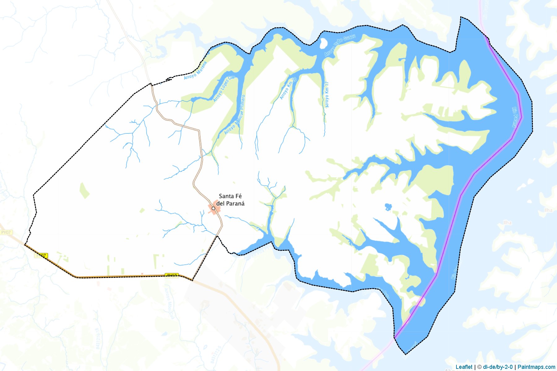 Muestras de recorte de mapas Santa Fe Del Parana (Alto Paraná)-1