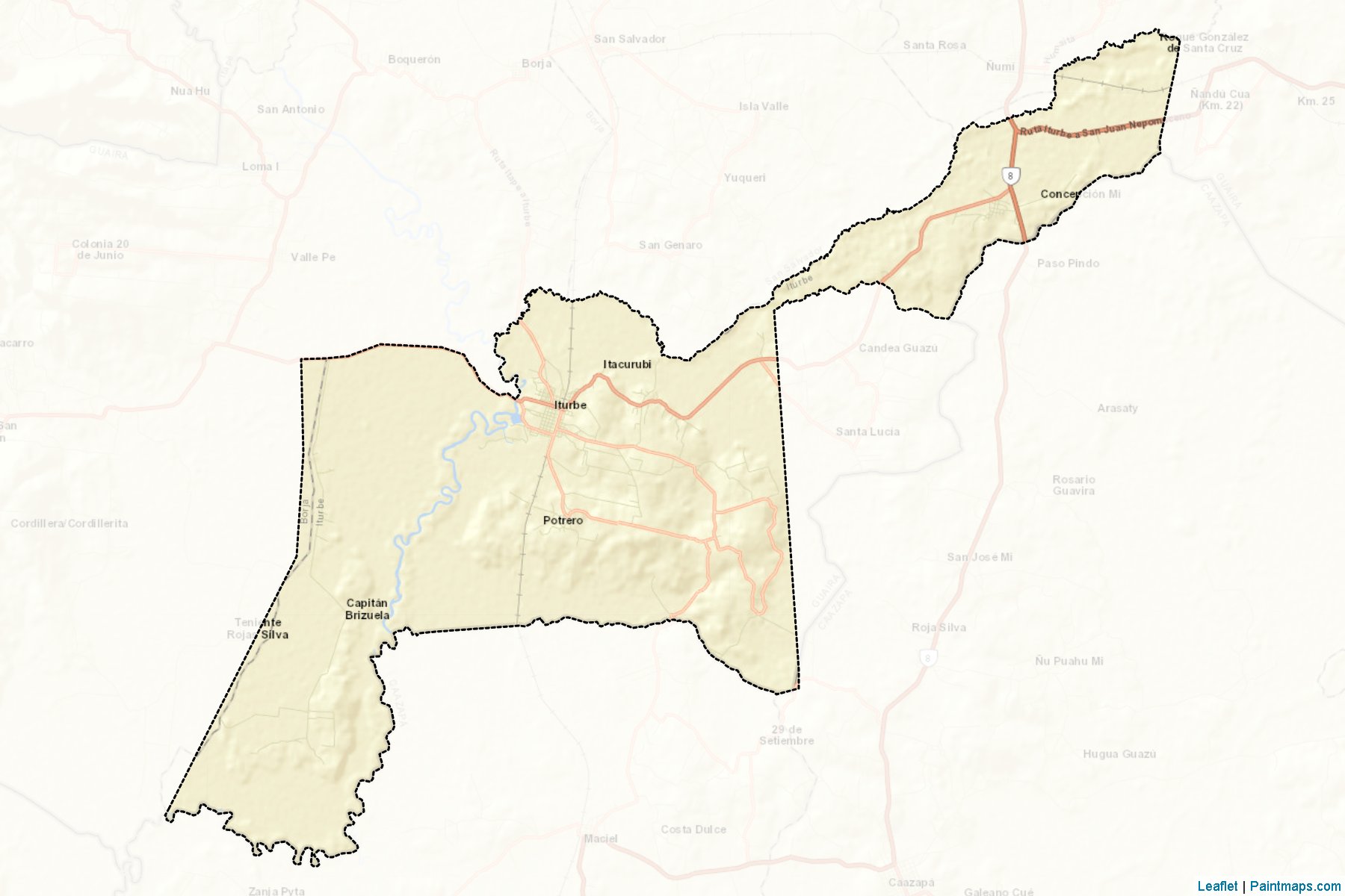 Muestras de recorte de mapas Iturbe (Guairá)-2