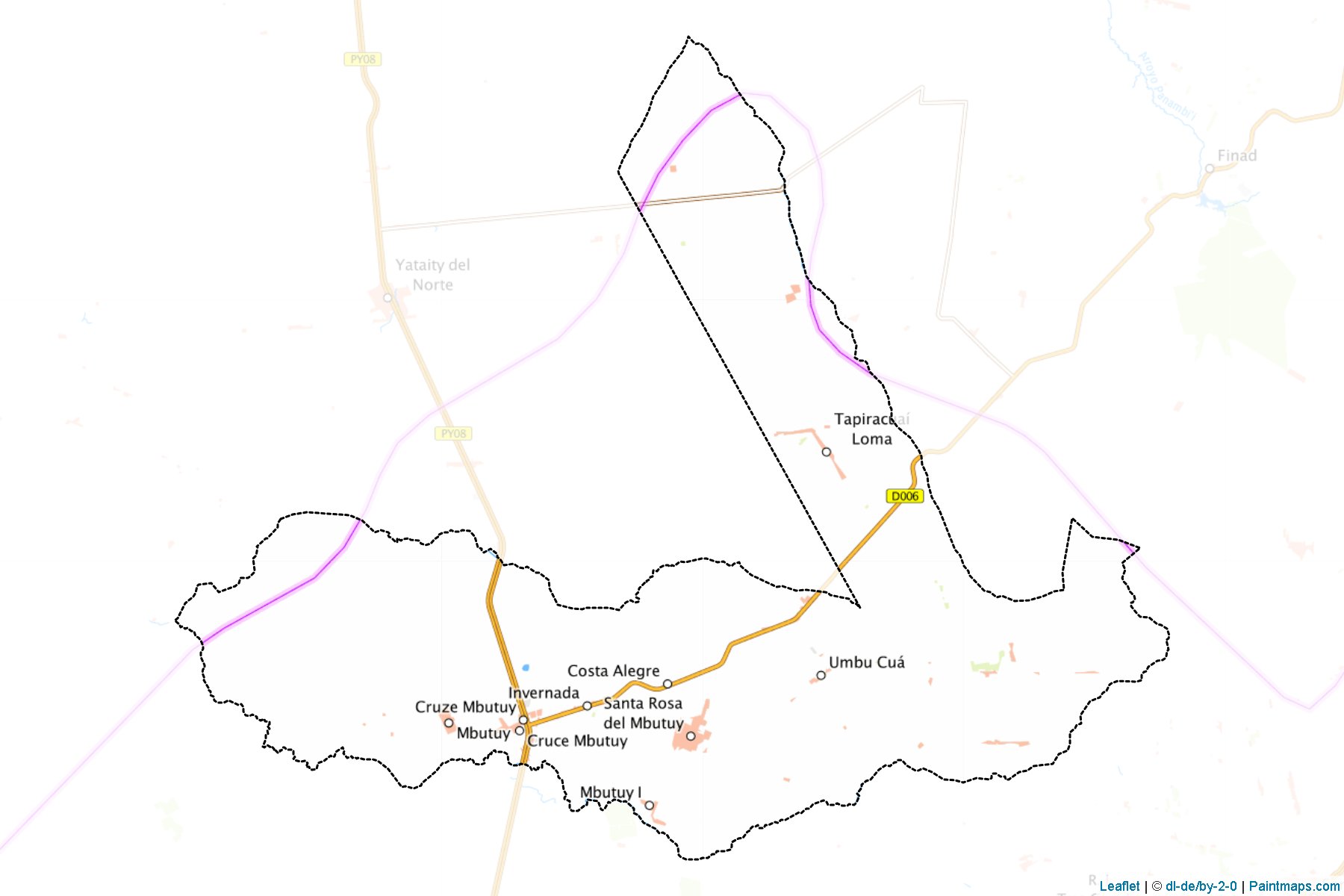 Santa Rosa Del Mbutuy (Caagazu) Haritası Örnekleri-1