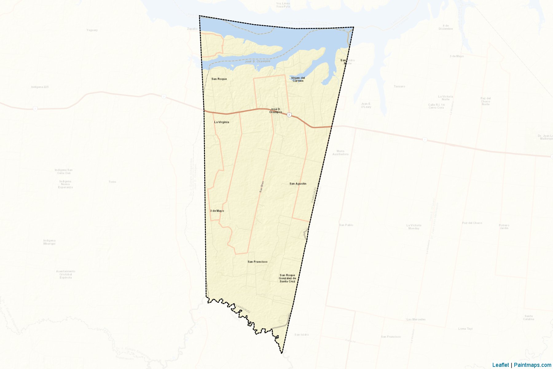 Muestras de recorte de mapas Jose Domingo Ocampos (Caaguazú)-2