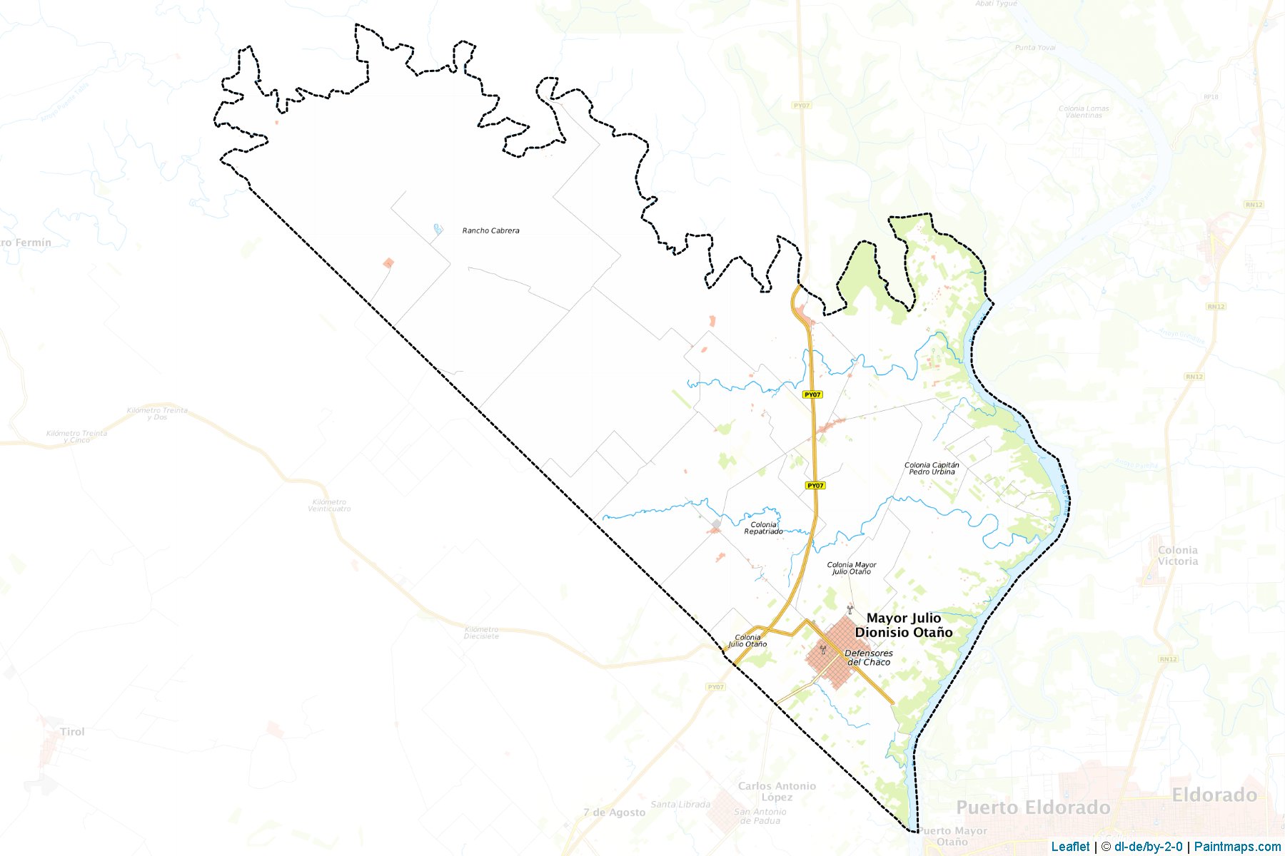 Mayor Julio D. Otaño (Itapúa) Map Cropping Samples-1