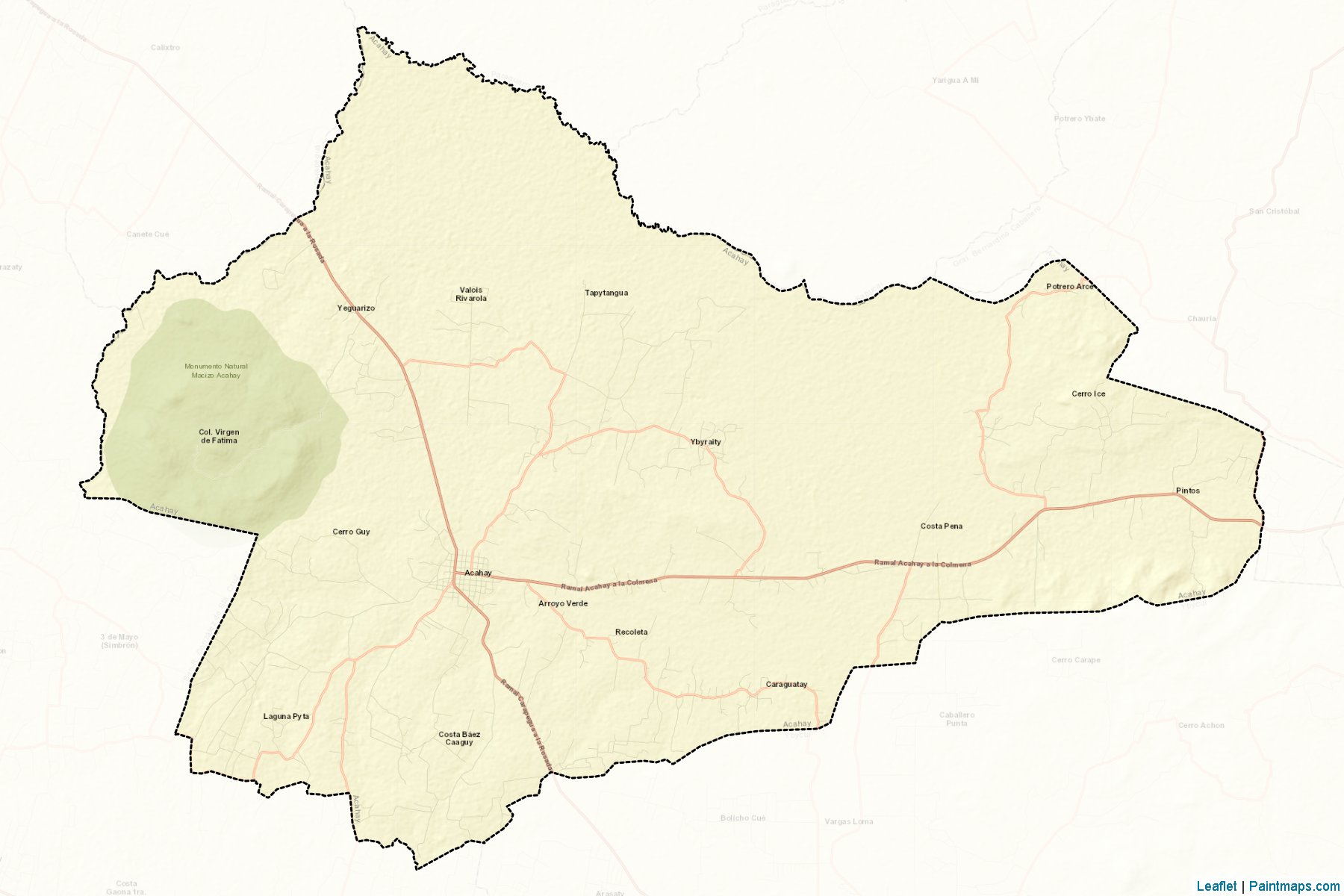 Acahay (Paraguarí) Haritası Örnekleri-2