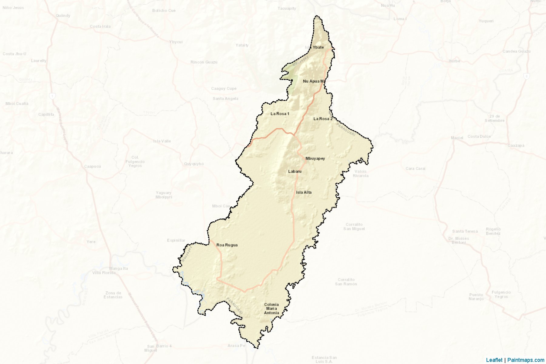 Mbuyapey (Paraguarí) Haritası Örnekleri-2