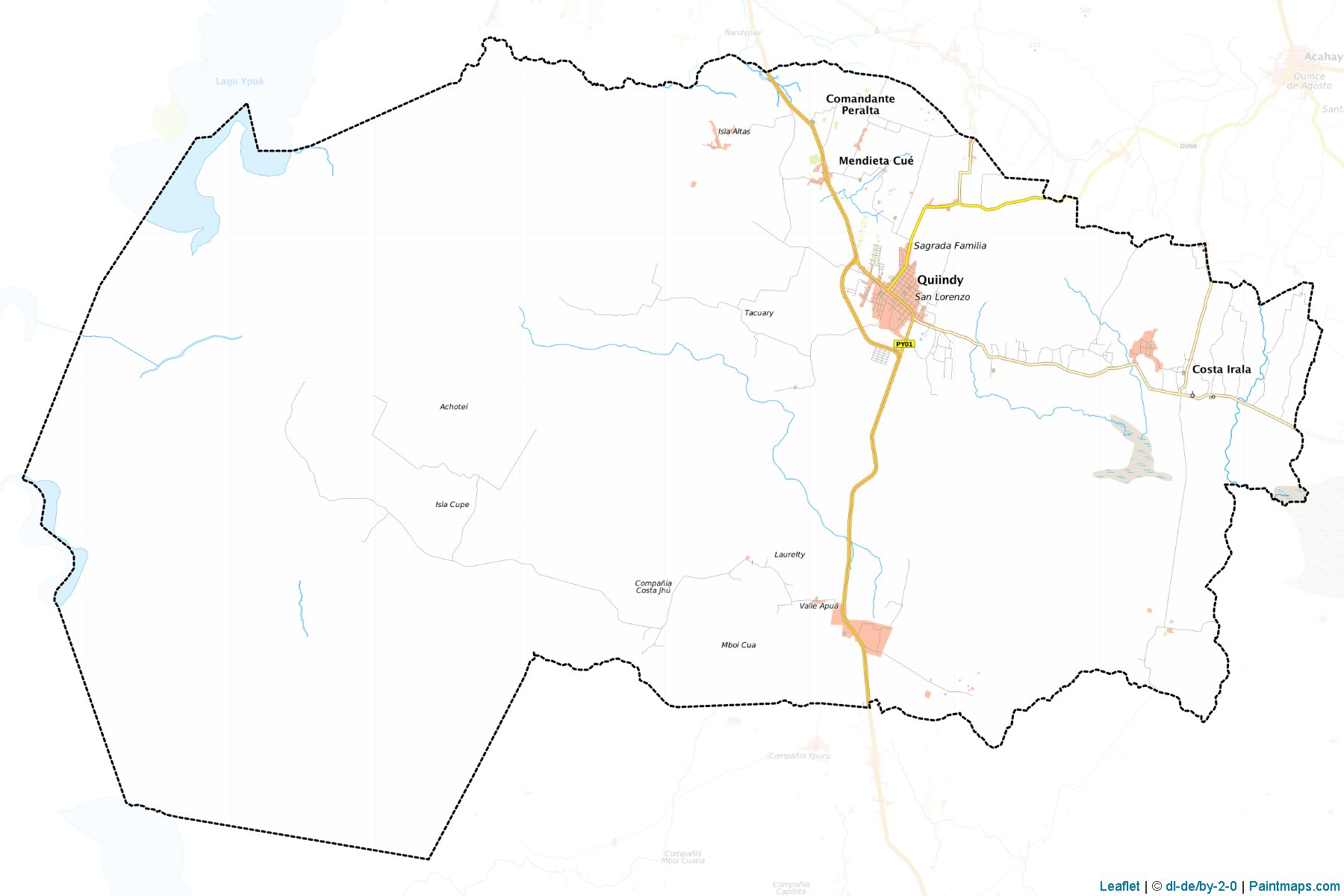 Quiindy (Paraguarí) Haritası Örnekleri-1