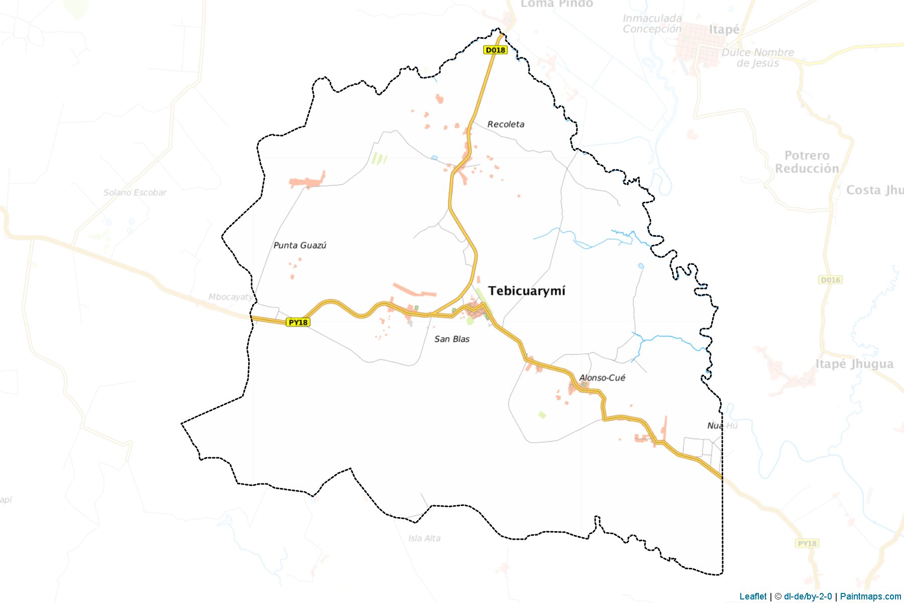 Muestras de recorte de mapas Tebicuary-mi (Paraguarí)-1