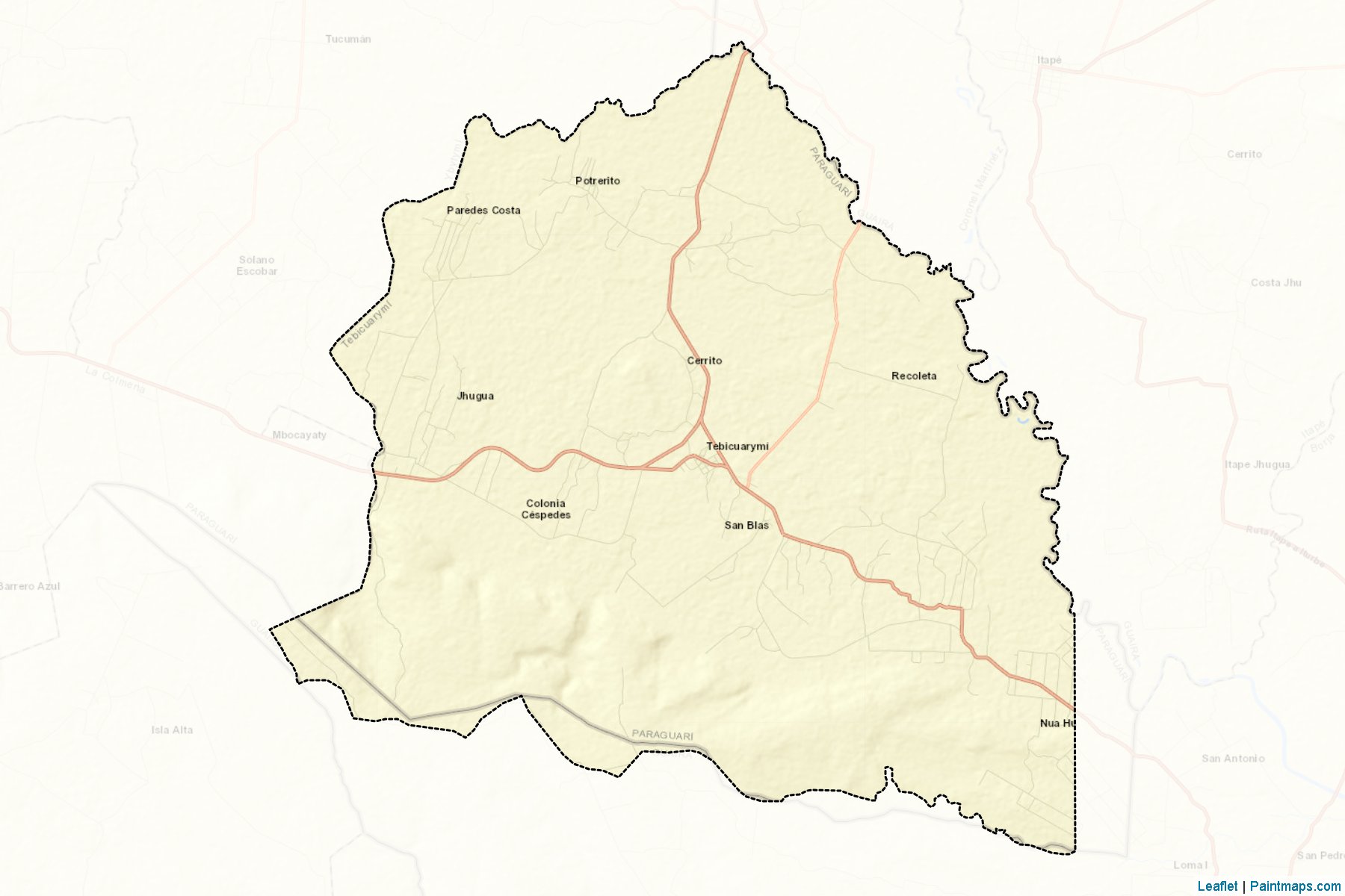 Muestras de recorte de mapas Tebicuary-mi (Paraguarí)-2